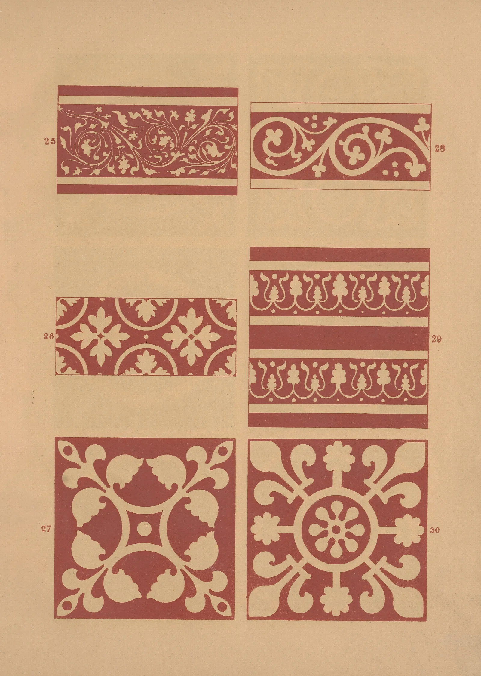 Examples Of Encaustic Tiles Pl 04 Wall Art by Owen Jones - Canvas Print