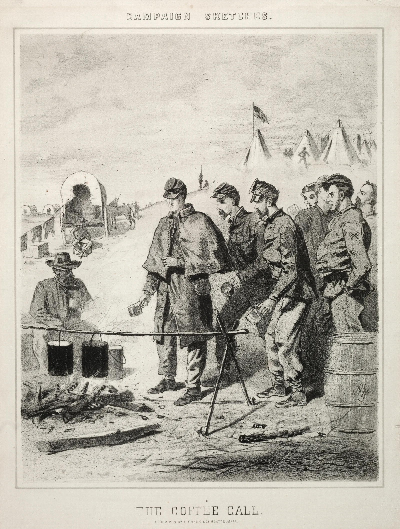 Campaign Sketches The Coffee Call Wall Art by Winslow Homer - Canvas Print