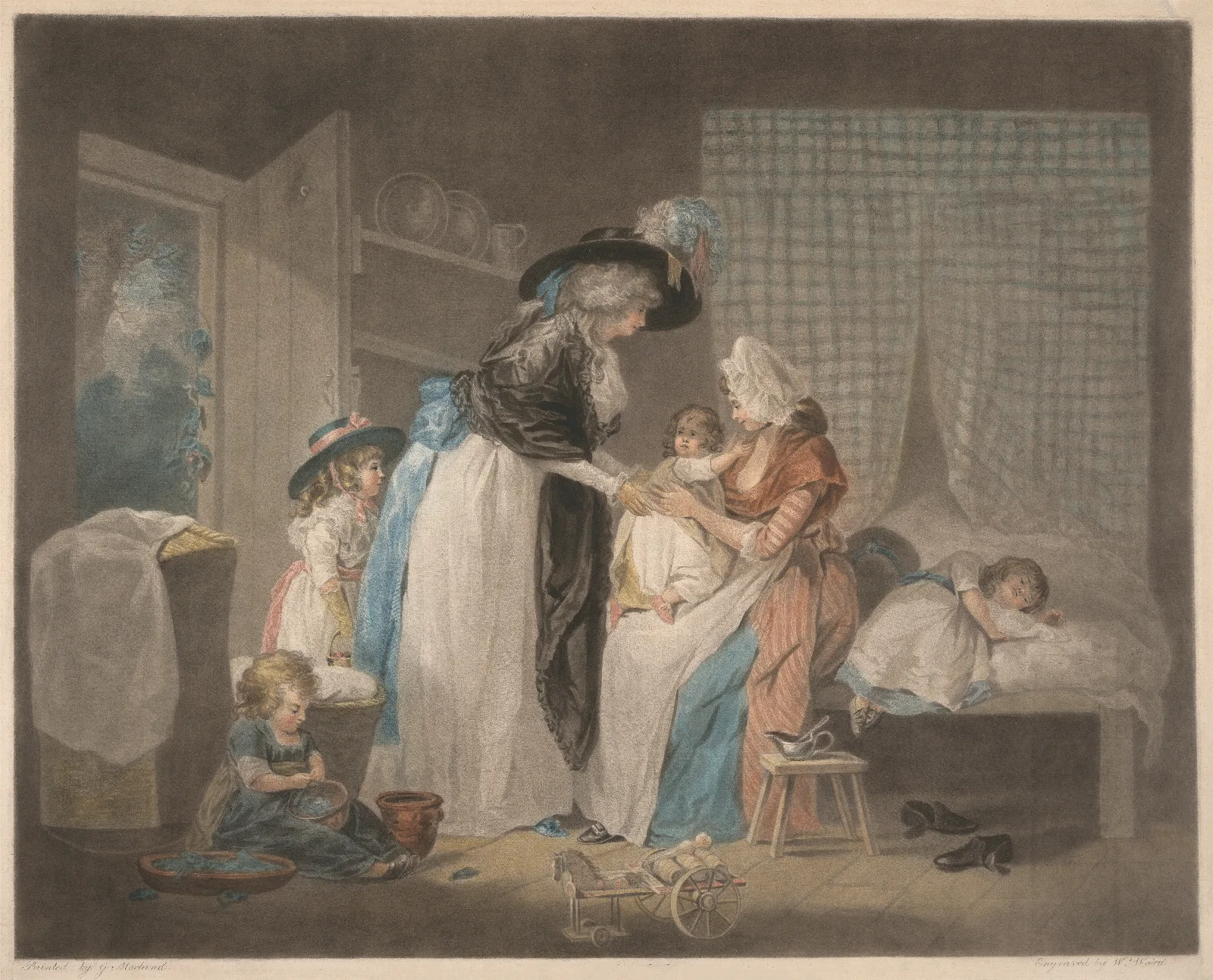 A Visit To The Child At Nurse Wall Art by George Morland - Canvas Print