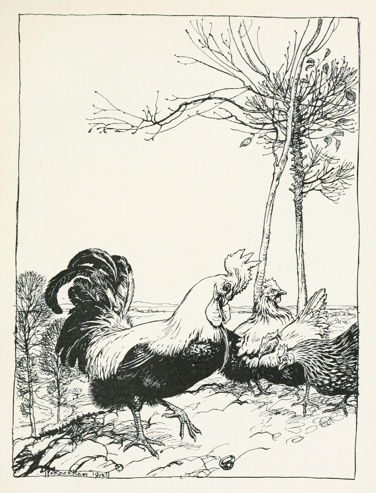 The Cock And The Jewel Wall Art by Arthur Rackham - Canvas Print