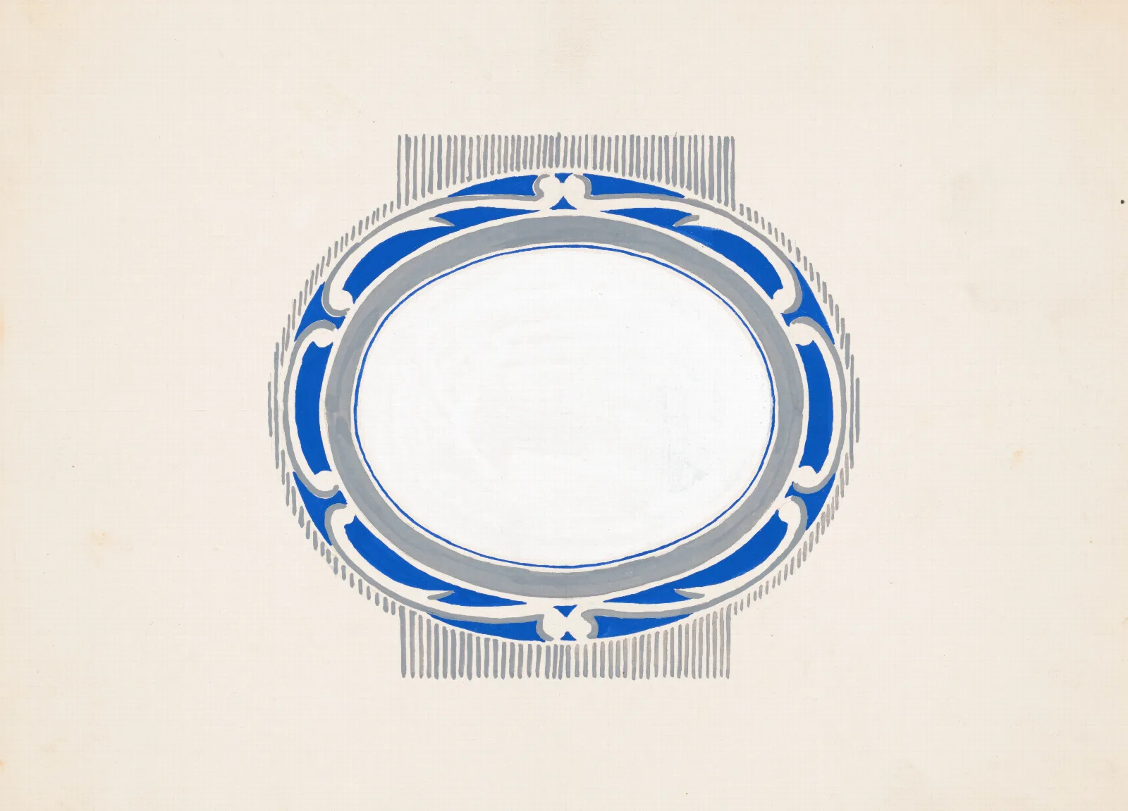 Sketch For Oval Medallion And Ruppert Beer Blue And Silver Logo Wall Art by Winold Reiss - Canvas Print