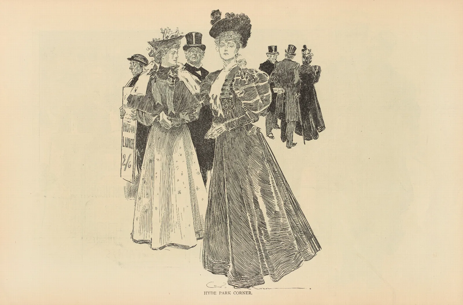 Hyde Park Corner 2 Wall Art by Charles Dana Gibson - Canvas Print