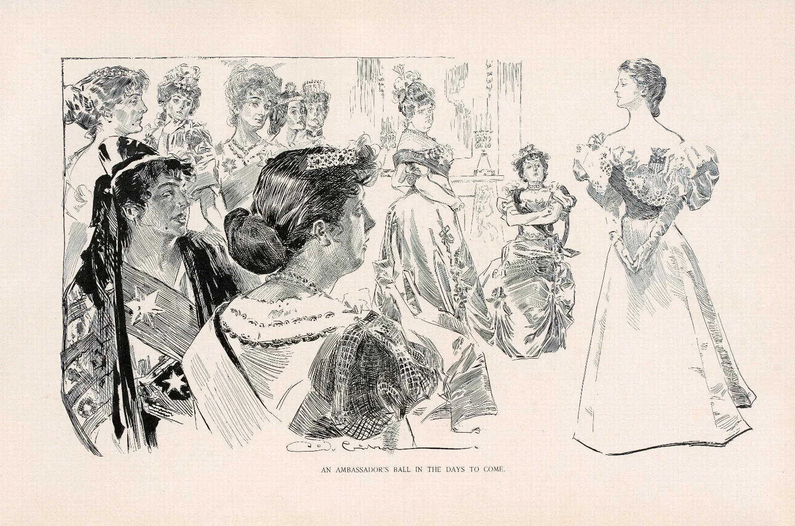 An Ambassadors Ball In The Days To Come Wall Art by Charles Dana Gibson - Canvas Print