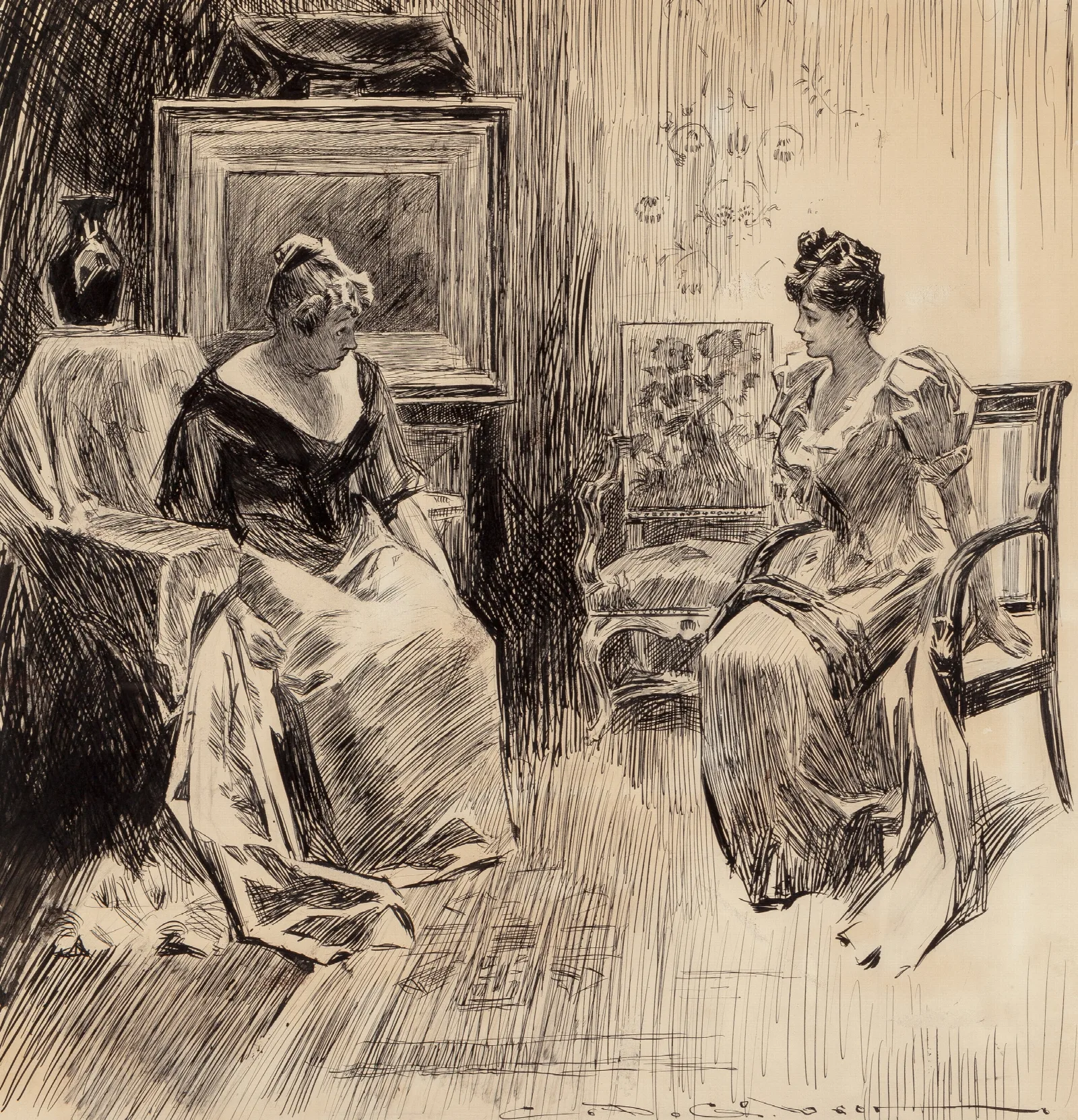A Kind Suggestion Wall Art by Charles Dana Gibson - Canvas Print