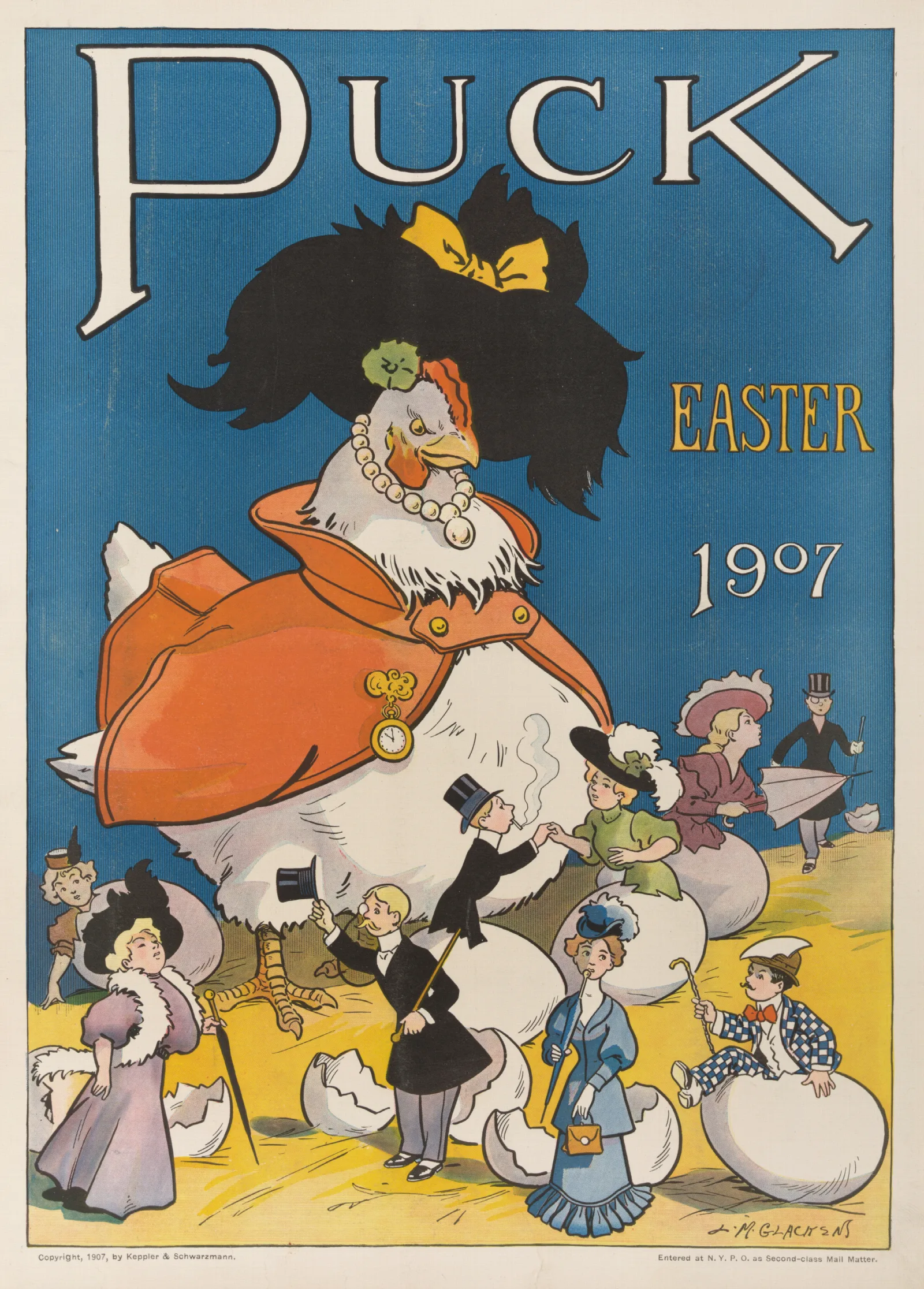 Puck Easter 1907 Wall Art by Louis Glackens - Canvas Print