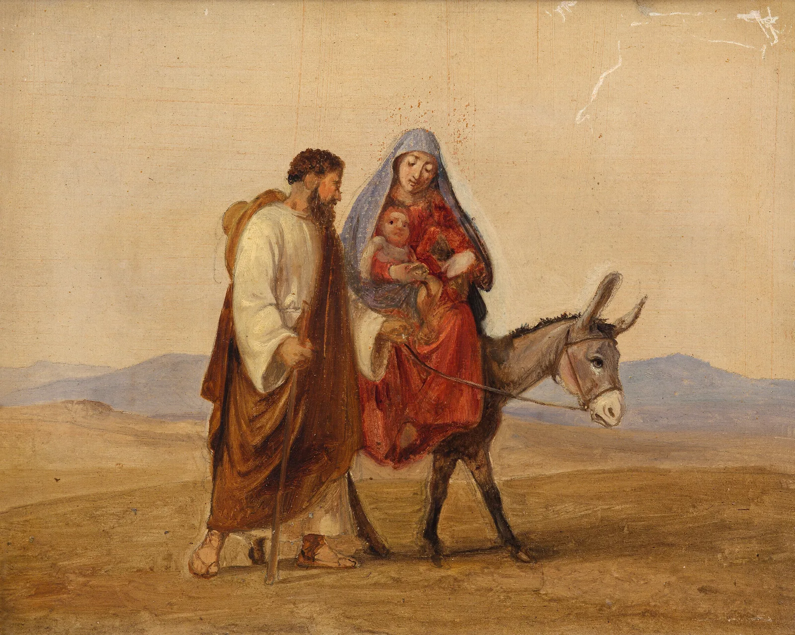 The Holy Family On The Run Sketch Wall Art by Wilhelm Marstrand - Canvas Print