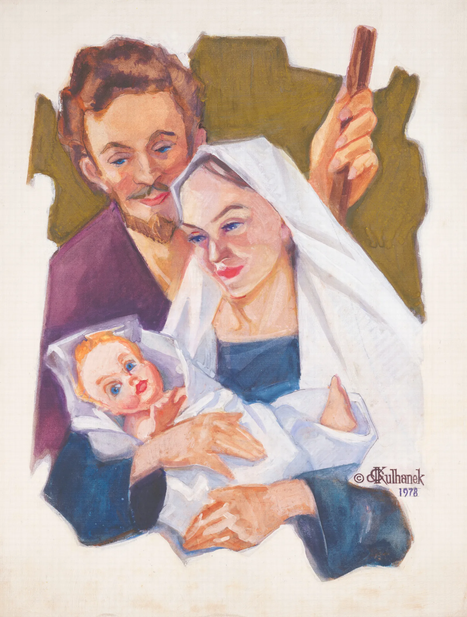 Holy Family Christmas Wall Art by James C. Kulhanek - Canvas Print