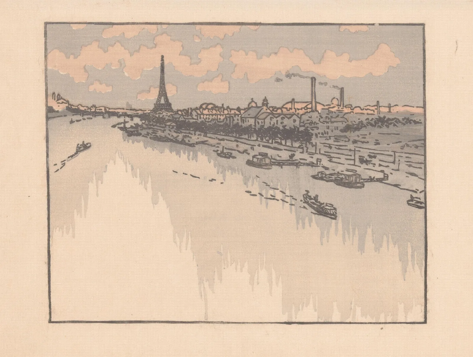 Eiffeltoren Gezien Van Het Viaduct Van Auteuil Wall Art by Henri Rivière - Canvas Print