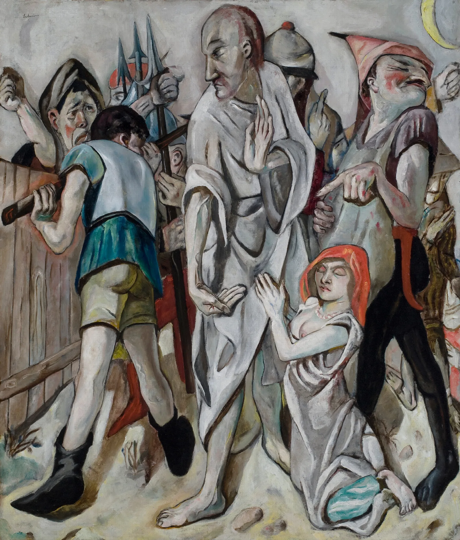 Christ And The Sinner Plate 3 From The Portfolio Six Lithographs To The New Testament Wall Art by Max Beckmann - Canvas Print
