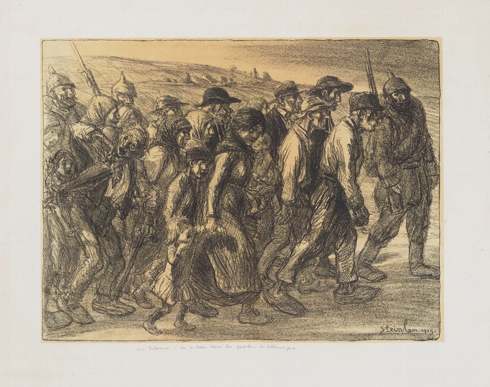 Les Internes Entree Dans Les Geoles Allemandes Wall Art by Théophile Alexandre Steinlen - Canvas Print