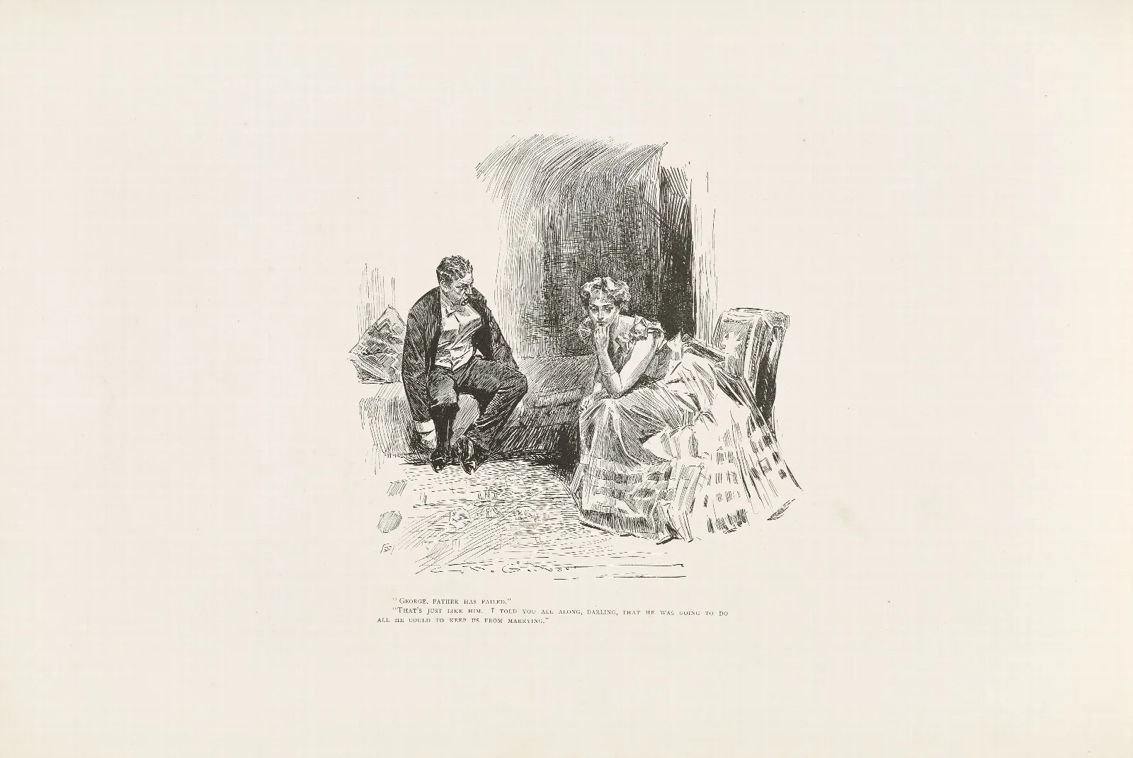George Father Has Failed Wall Art by Charles Dana Gibson - Canvas Print