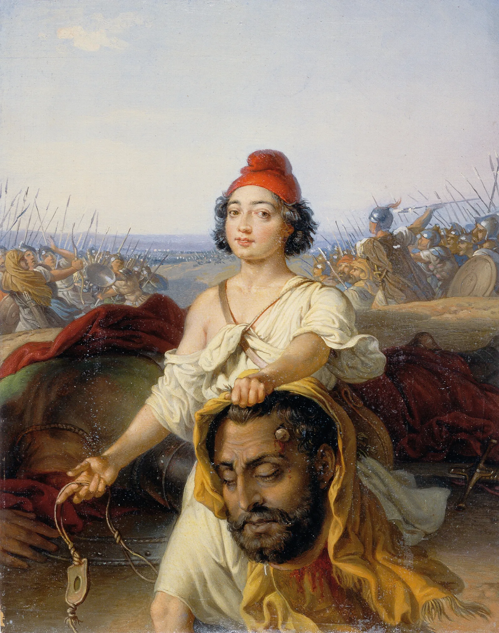 David Mit Dem Haupt Goliaths Wall Art by Johann Peter Krafft - Canvas Print