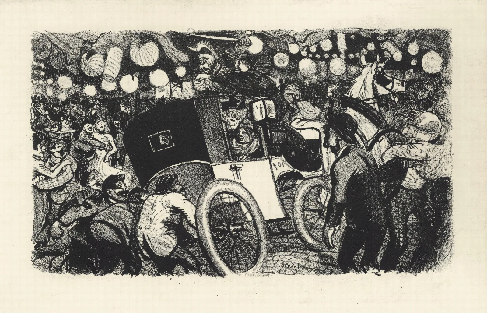 Le Fiacre De Letat Wall Art by Théophile Alexandre Steinlen - Canvas Print