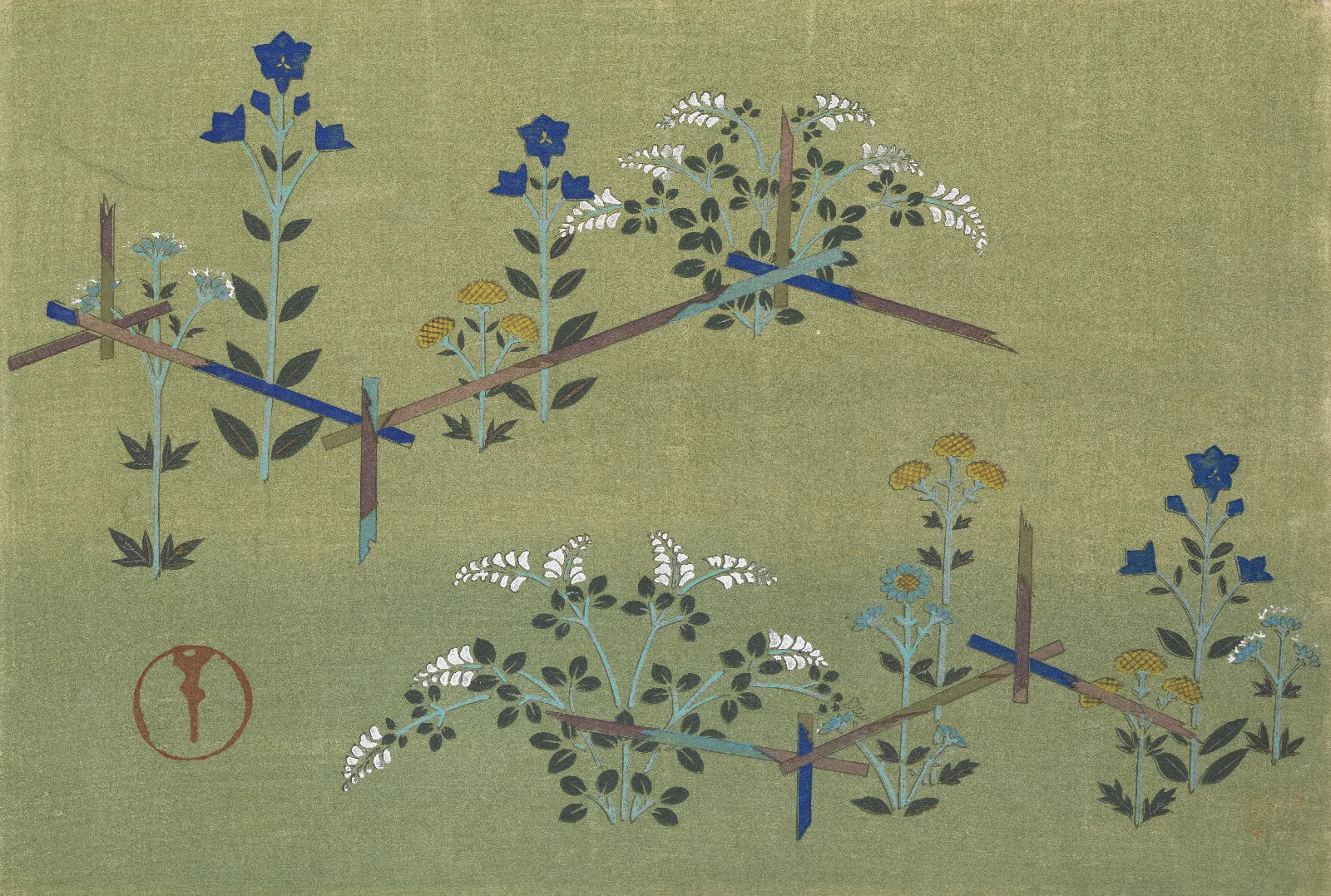 A Thousand Grasses Pl 29 Wall Art by Kamisaka Sekka - Canvas Print