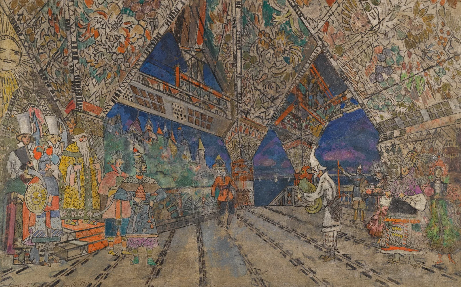 Stage Design For Le Coq Dor Wall Art by Konstantin Alexeevich Korovin - Canvas Print