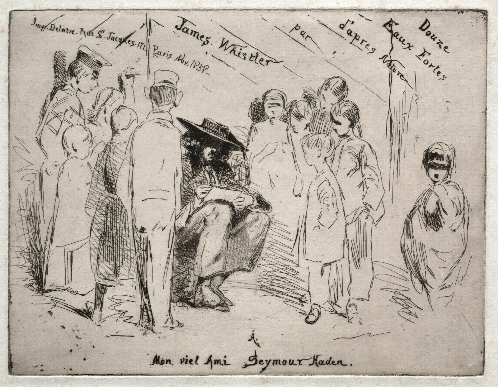 Title Page Delauney Sketching Wall Art by James Abbott McNeill Whistler - Canvas Print