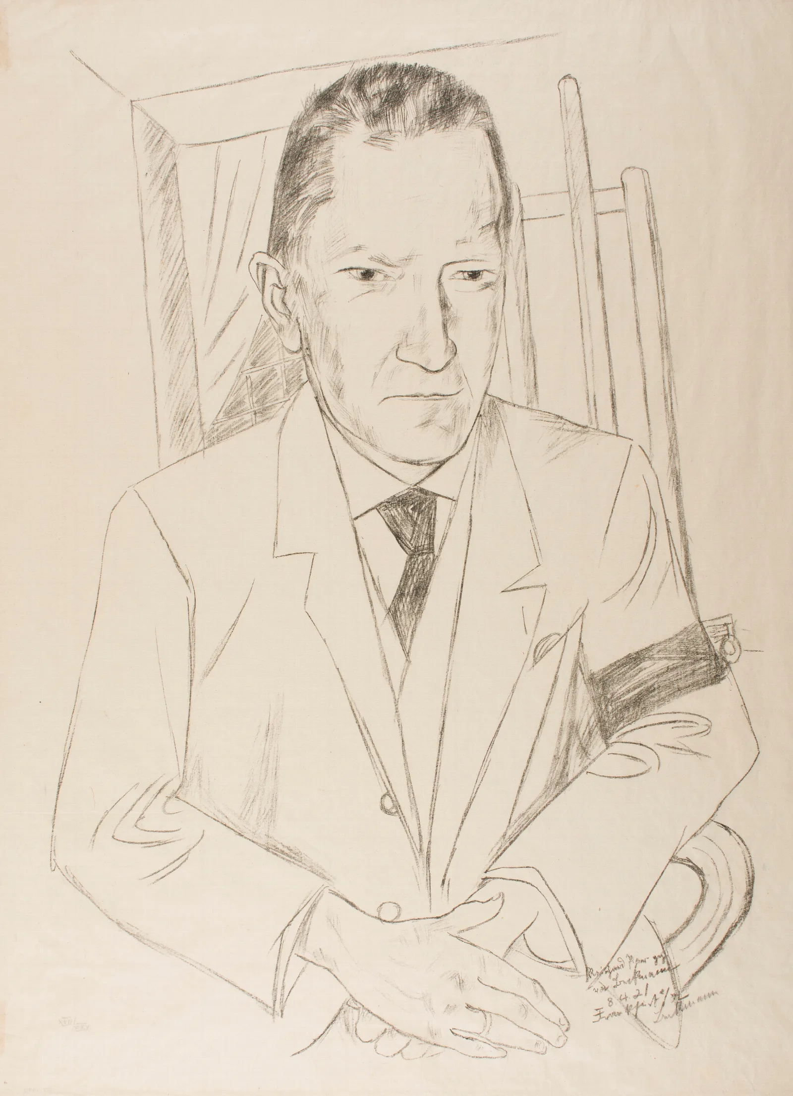 Portrait Of Reinhard Piper 3 Wall Art by Max Beckmann - Canvas Print