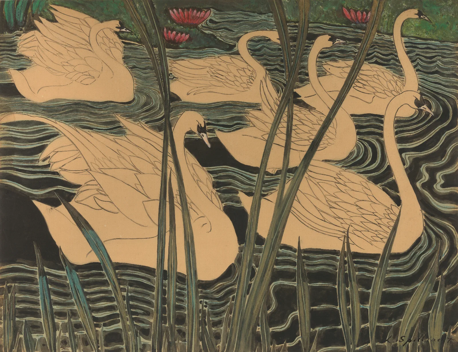 Zwanen Wall Art by Léon Spilliaert - Canvas Print