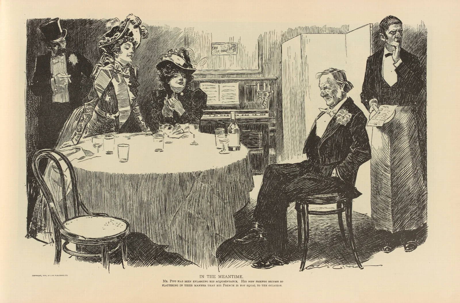 In The Meantime Wall Art by Charles Dana Gibson - Canvas Print
