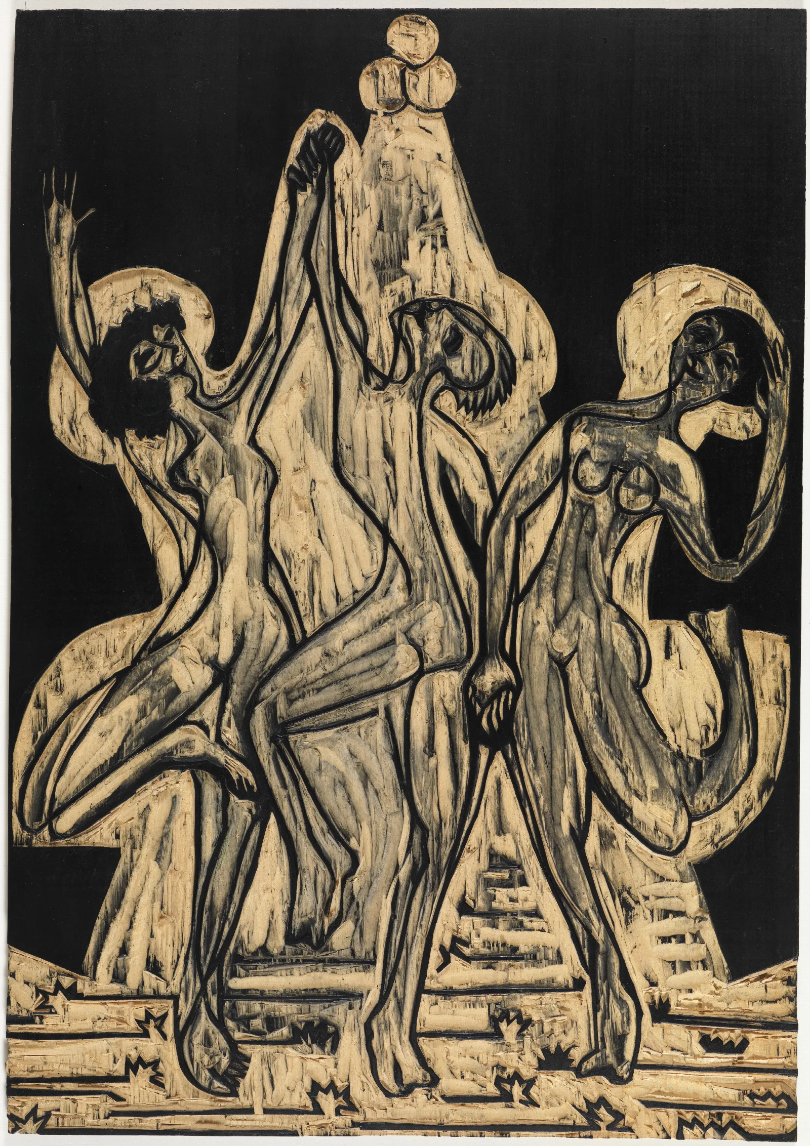 Farbentanz Zeichnungsstock Wall Art by Ernst Ludwig Kirchner - Canvas Print