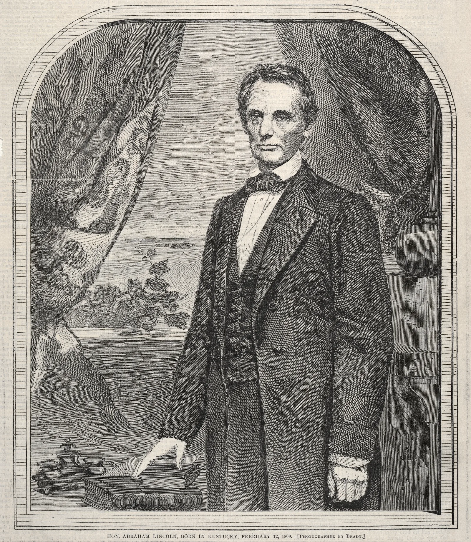 Hon Abraham Lincoln Born In Kentucky February 12 1809 Wall Art by Winslow Homer - Canvas Print