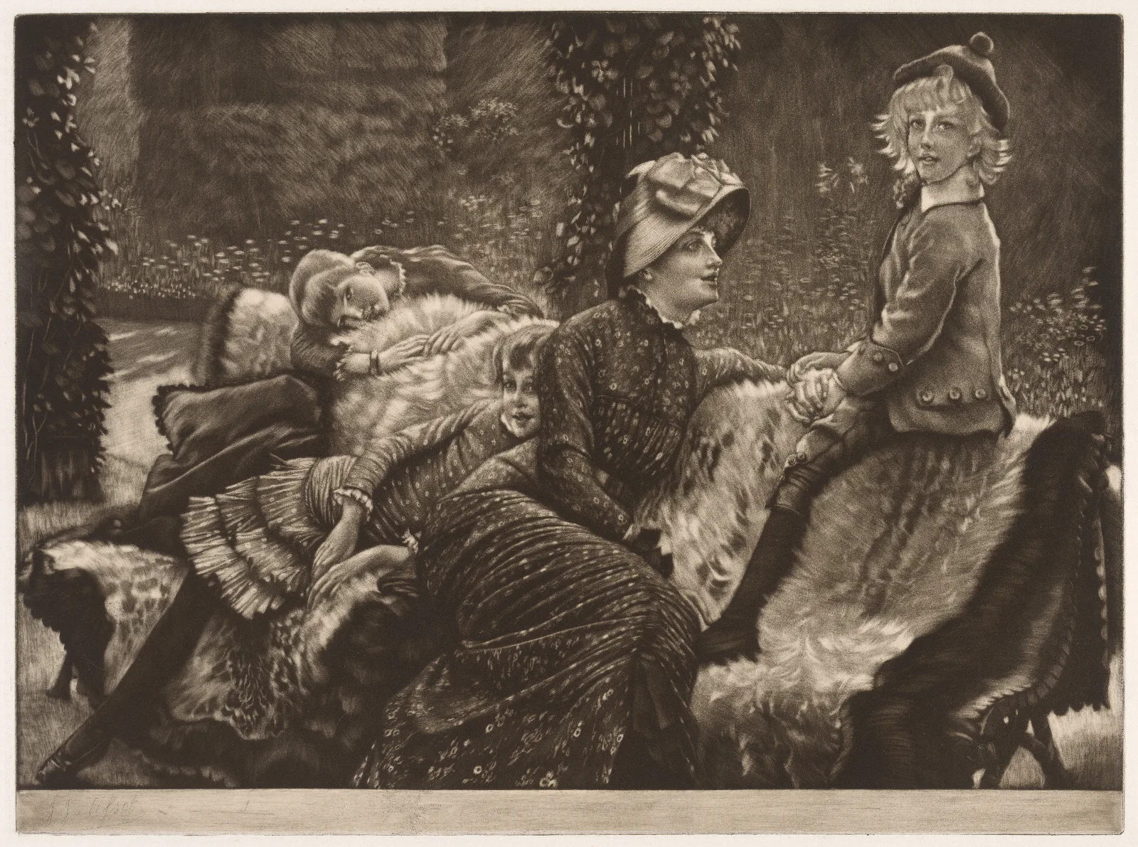 The Garden Bench Wall Art by James Tissot - Canvas Print