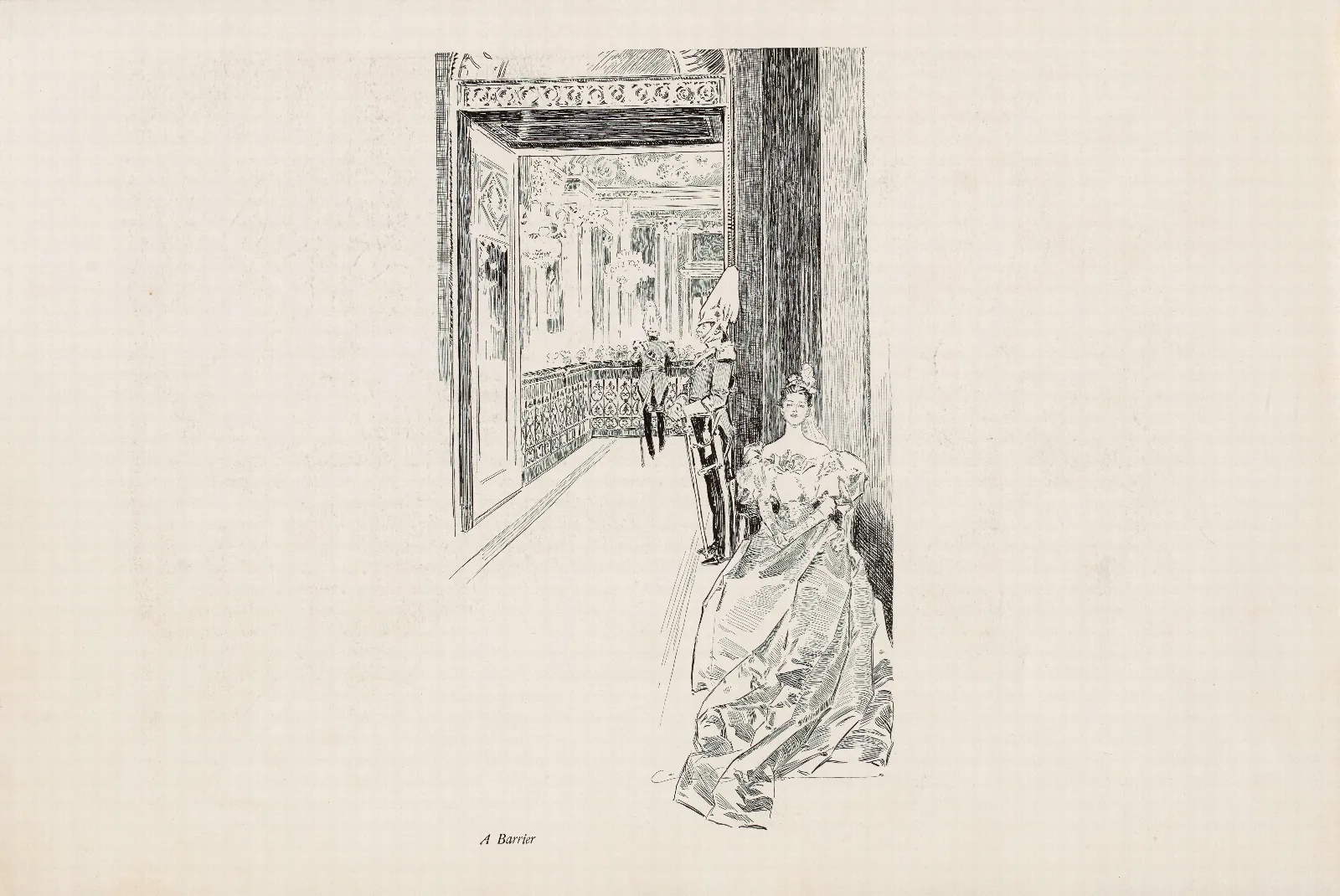 A Barrier Wall Art by Charles Dana Gibson - Canvas Print