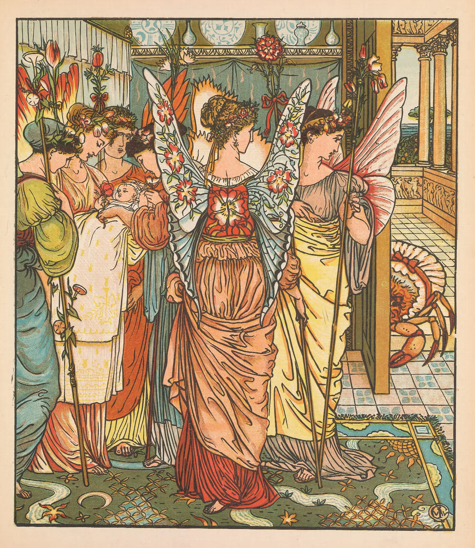 Beauty And The Beast Pl 12 Wall Art by Walter Crane - Canvas Print