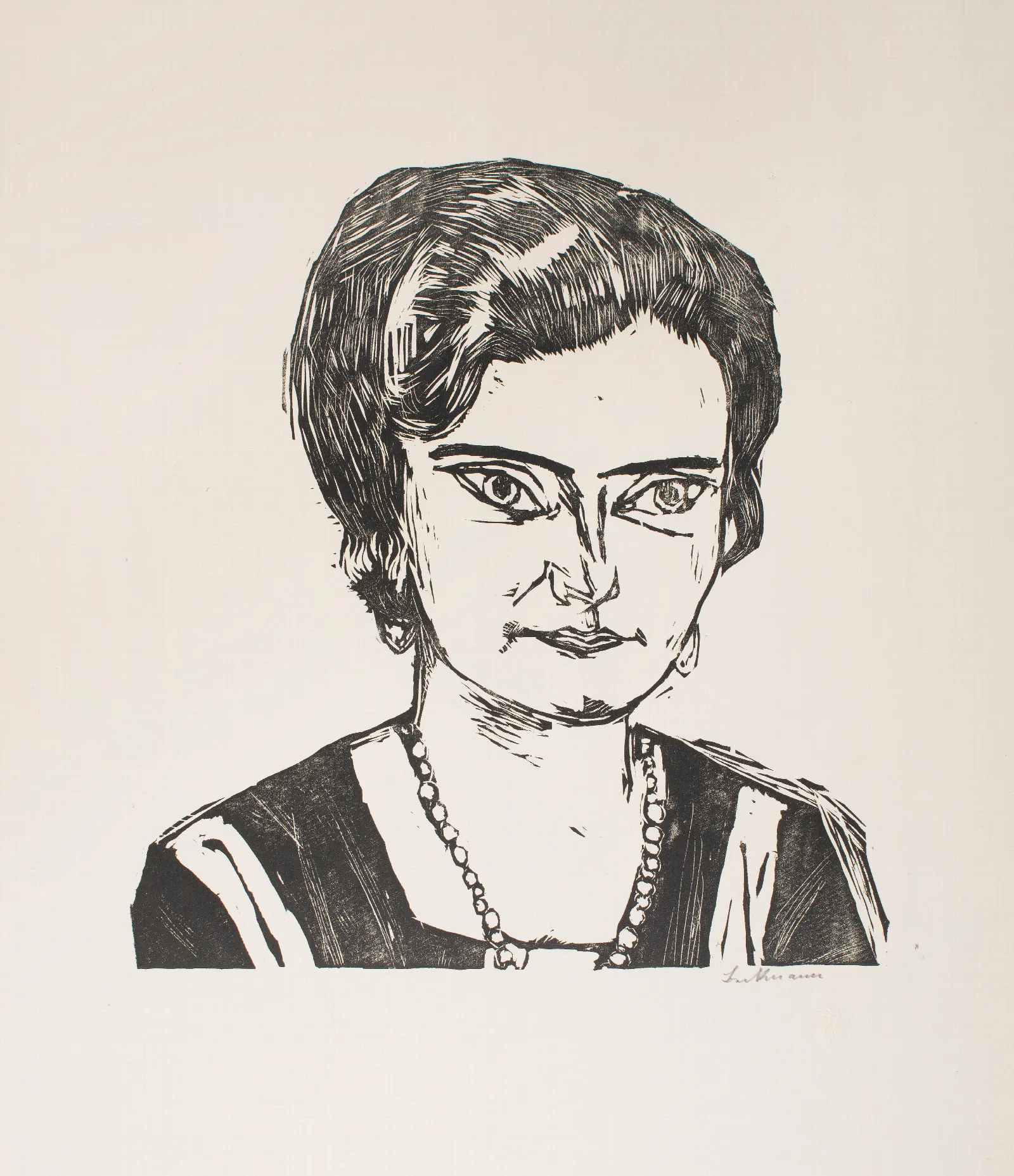 Portrait Of Frau H M Naila 2 Wall Art by Max Beckmann - Canvas Print