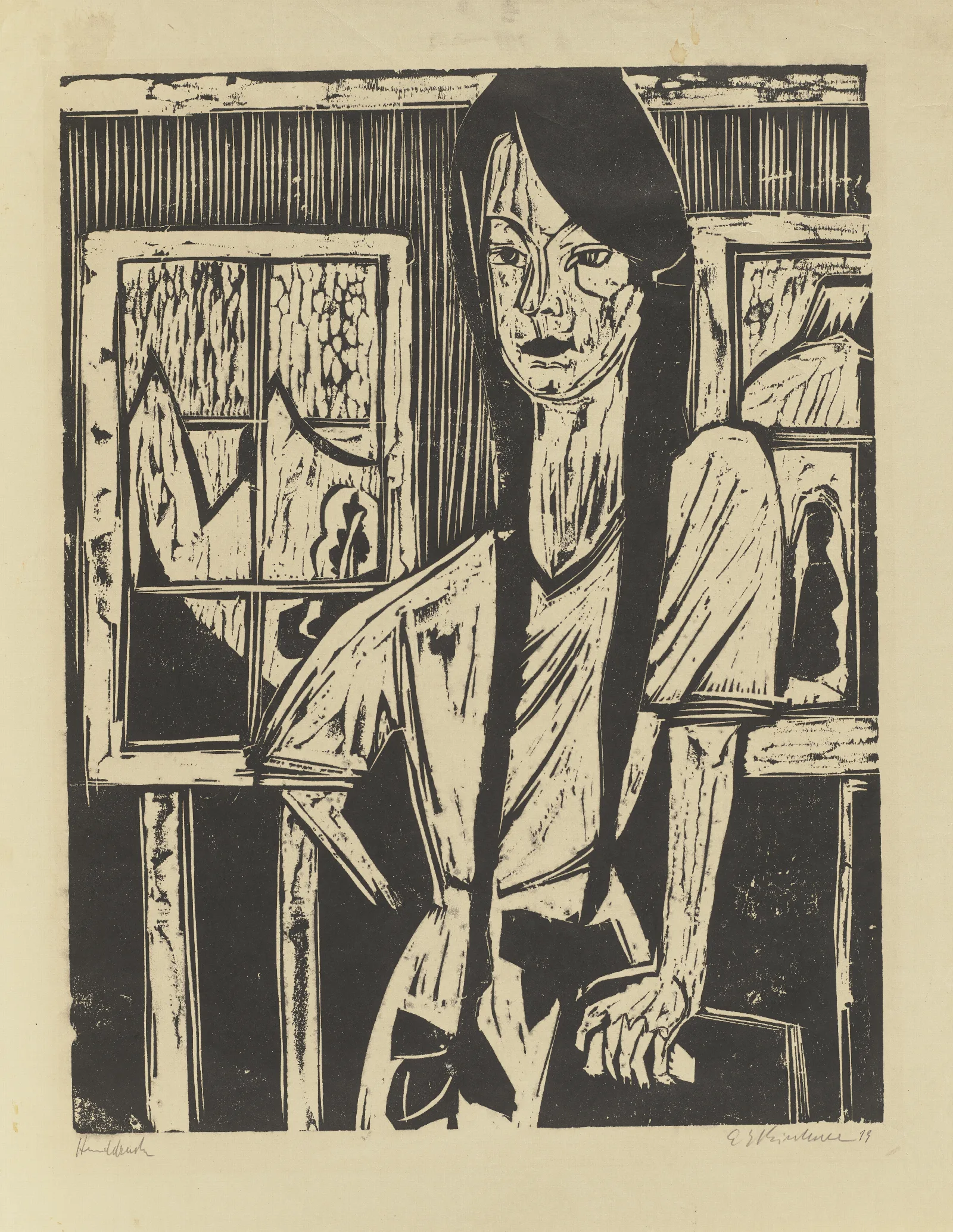 Junges Madchen Tochter Lange Wall Art by Ernst Ludwig Kirchner - Canvas Print