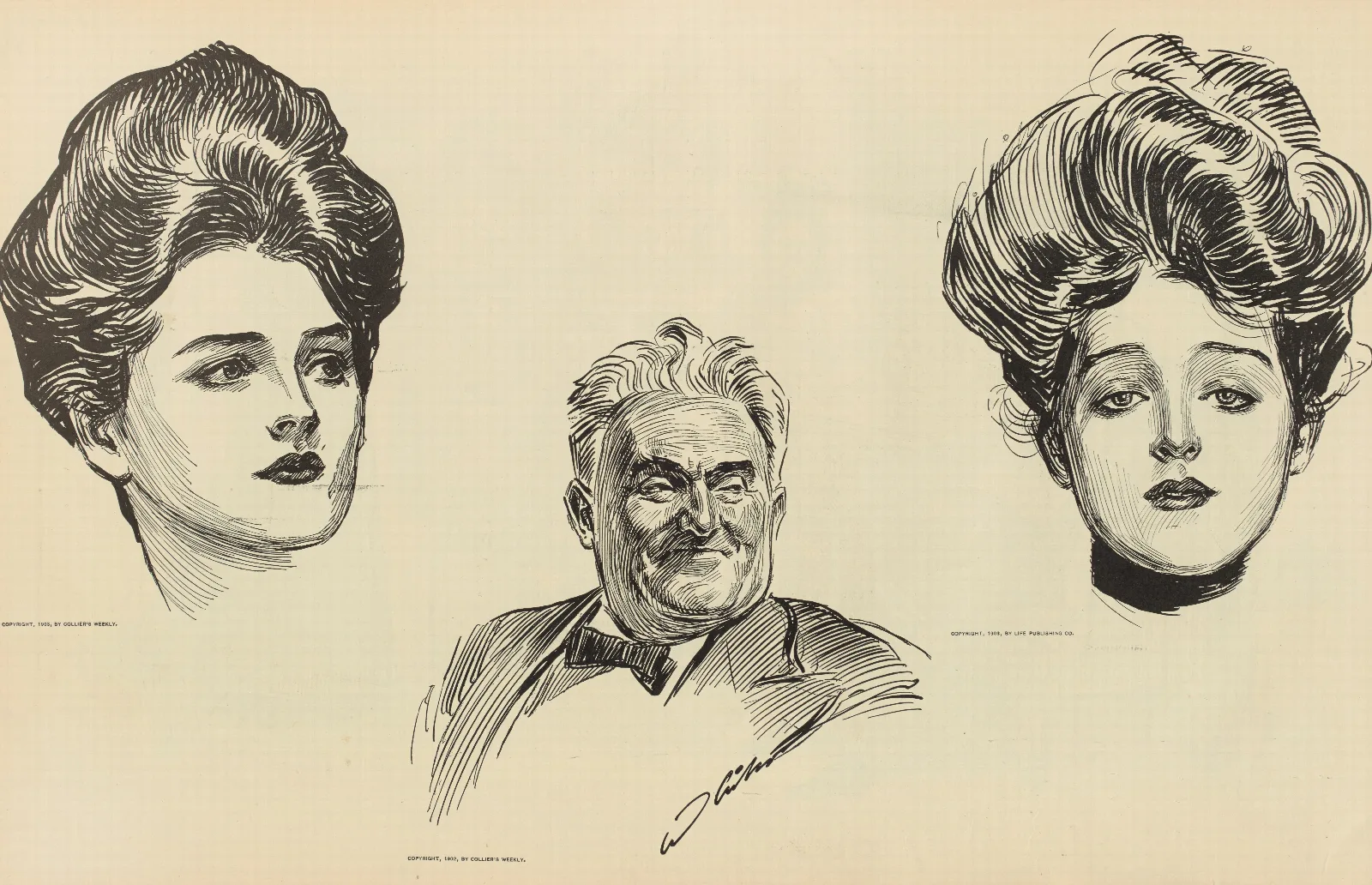Illustration 304 by Charles Dana Gibson Wall Art by Charles Dana Gibson - Canvas Print