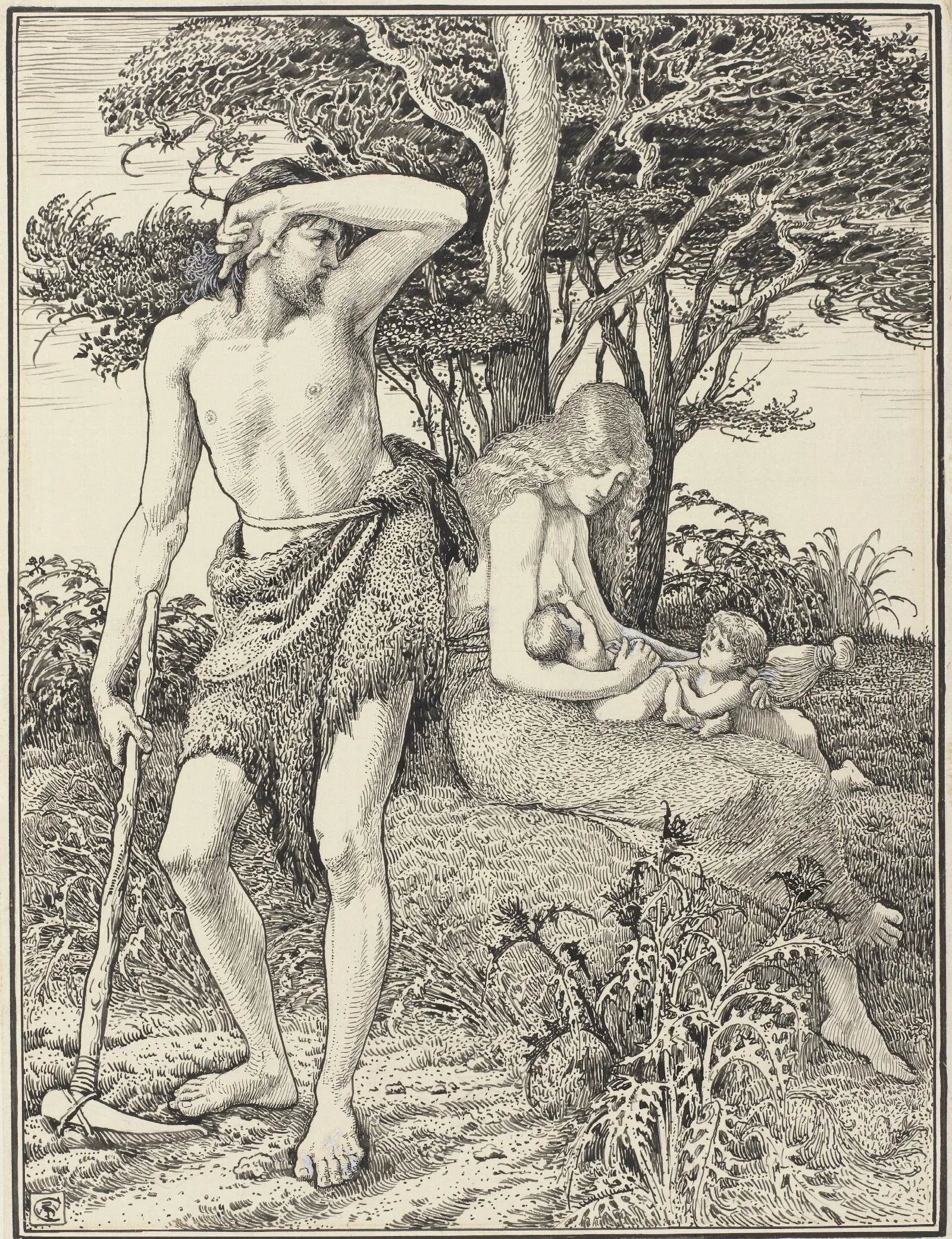 Adam And Eve 35 Wall Art by Walter Crane - Canvas Print