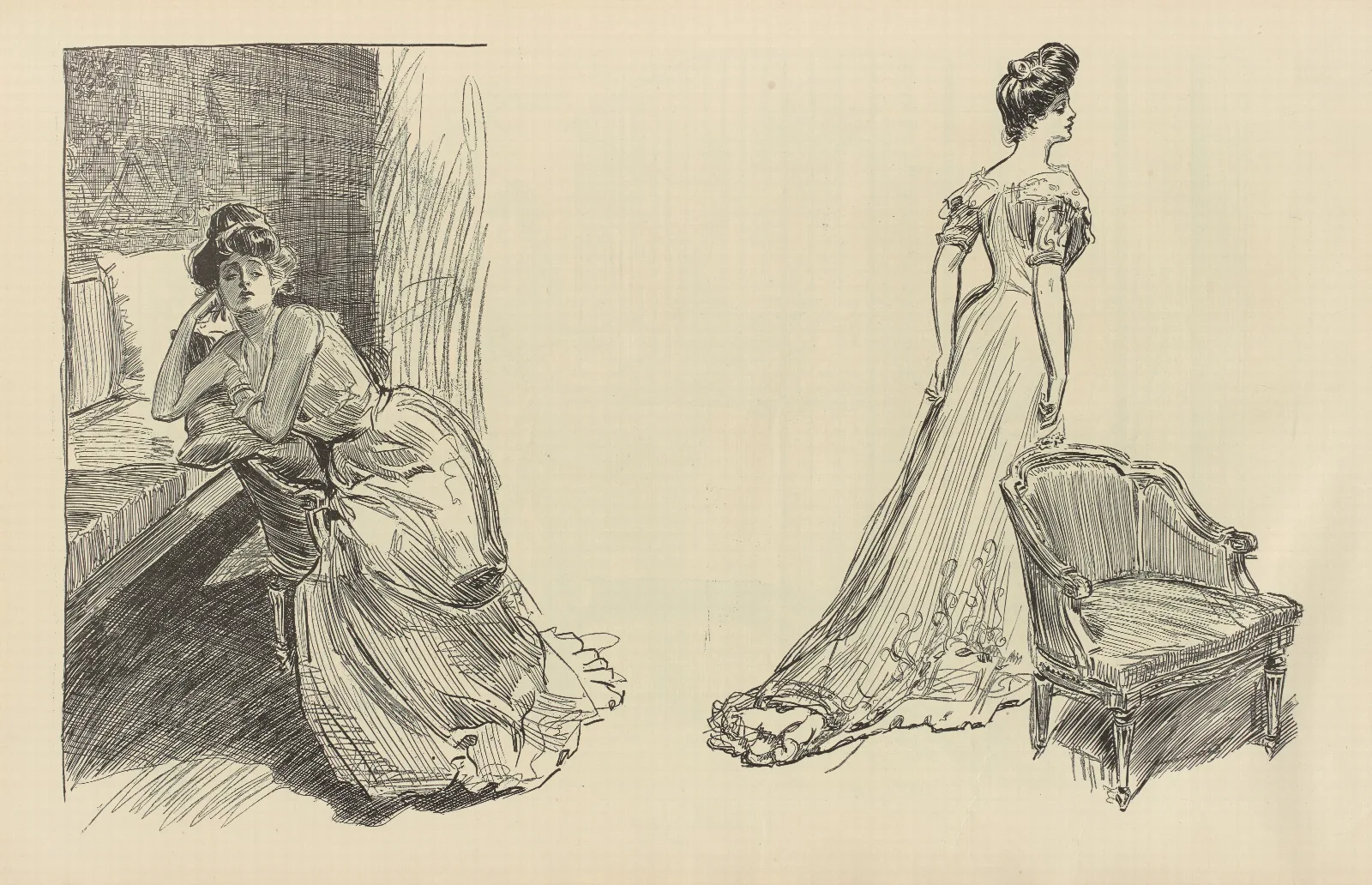 Illustration 289 by Charles Dana Gibson Wall Art by Charles Dana Gibson - Canvas Print