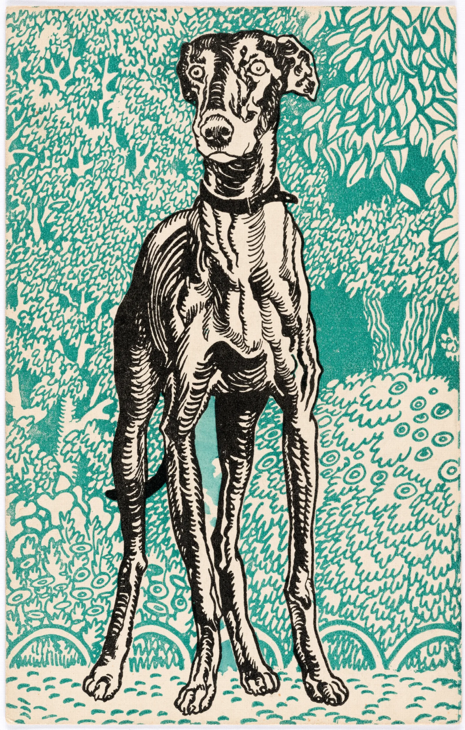 Nr 678 Windhund Wall Art by Moriz Jung - Canvas Print