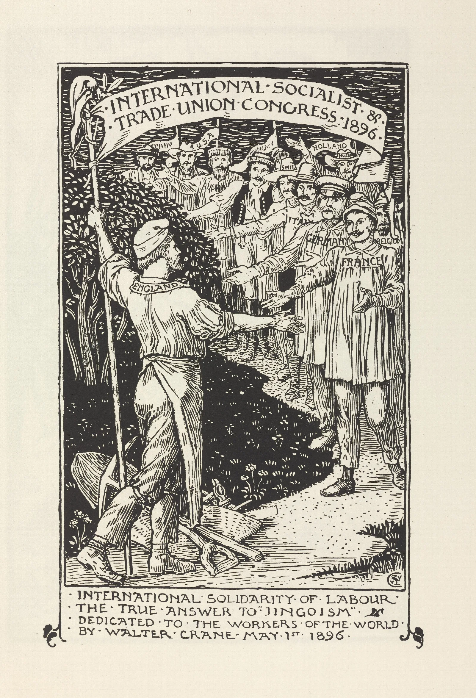 Cartoons For The Cause Pl 2 Wall Art by Walter Crane - Canvas Print