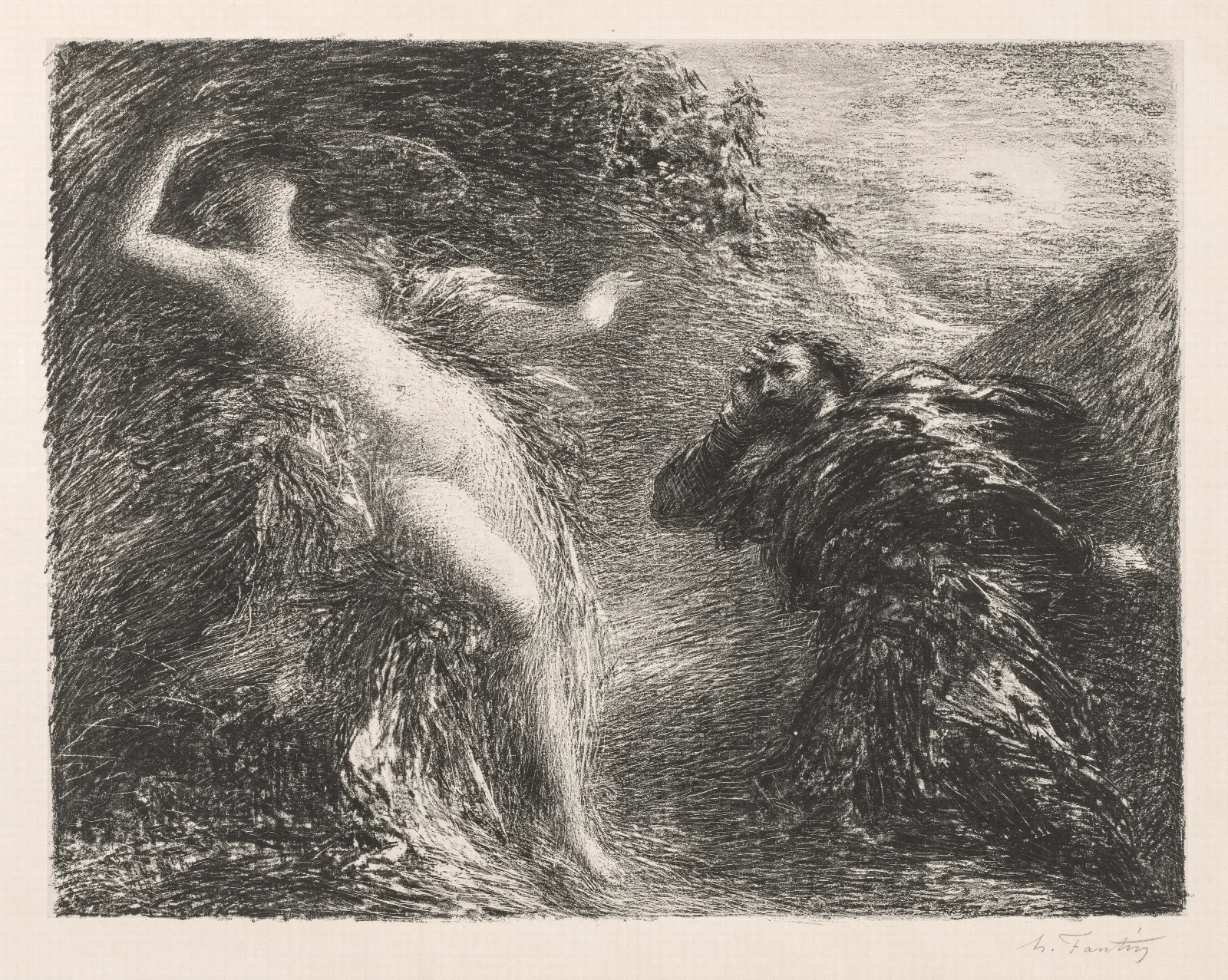 Manfred And Astarte 2 Wall Art by Henri Fantin-Latour - Canvas Print