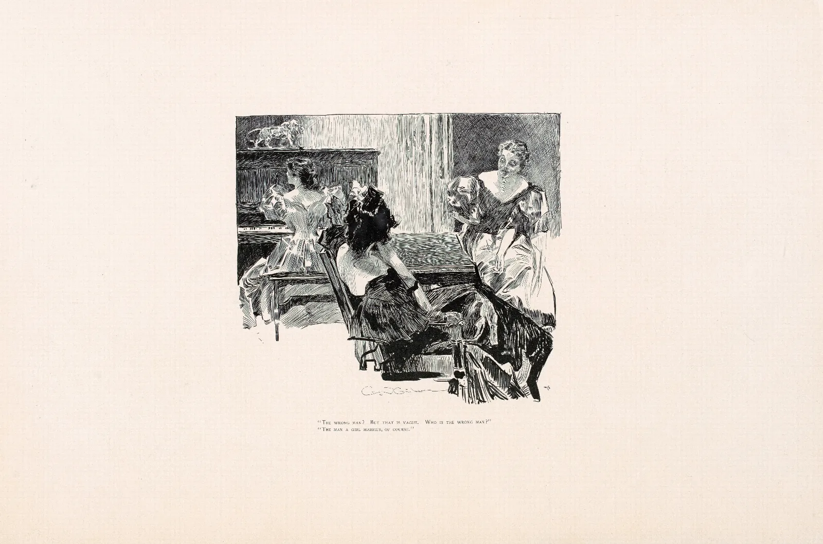 The Wrong Man Wall Art by Charles Dana Gibson - Canvas Print