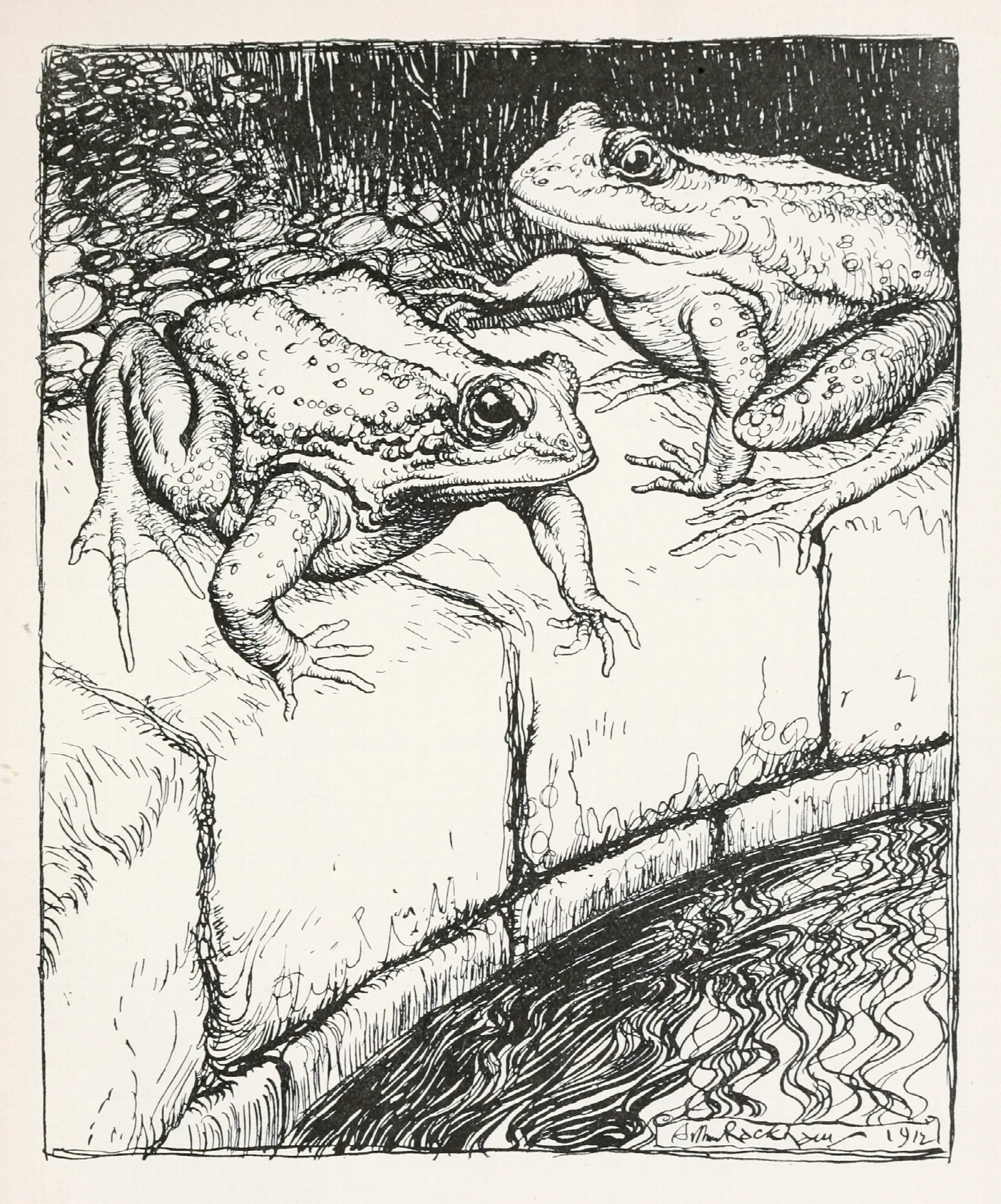 The Frogs And The Well Wall Art by Arthur Rackham - Canvas Print