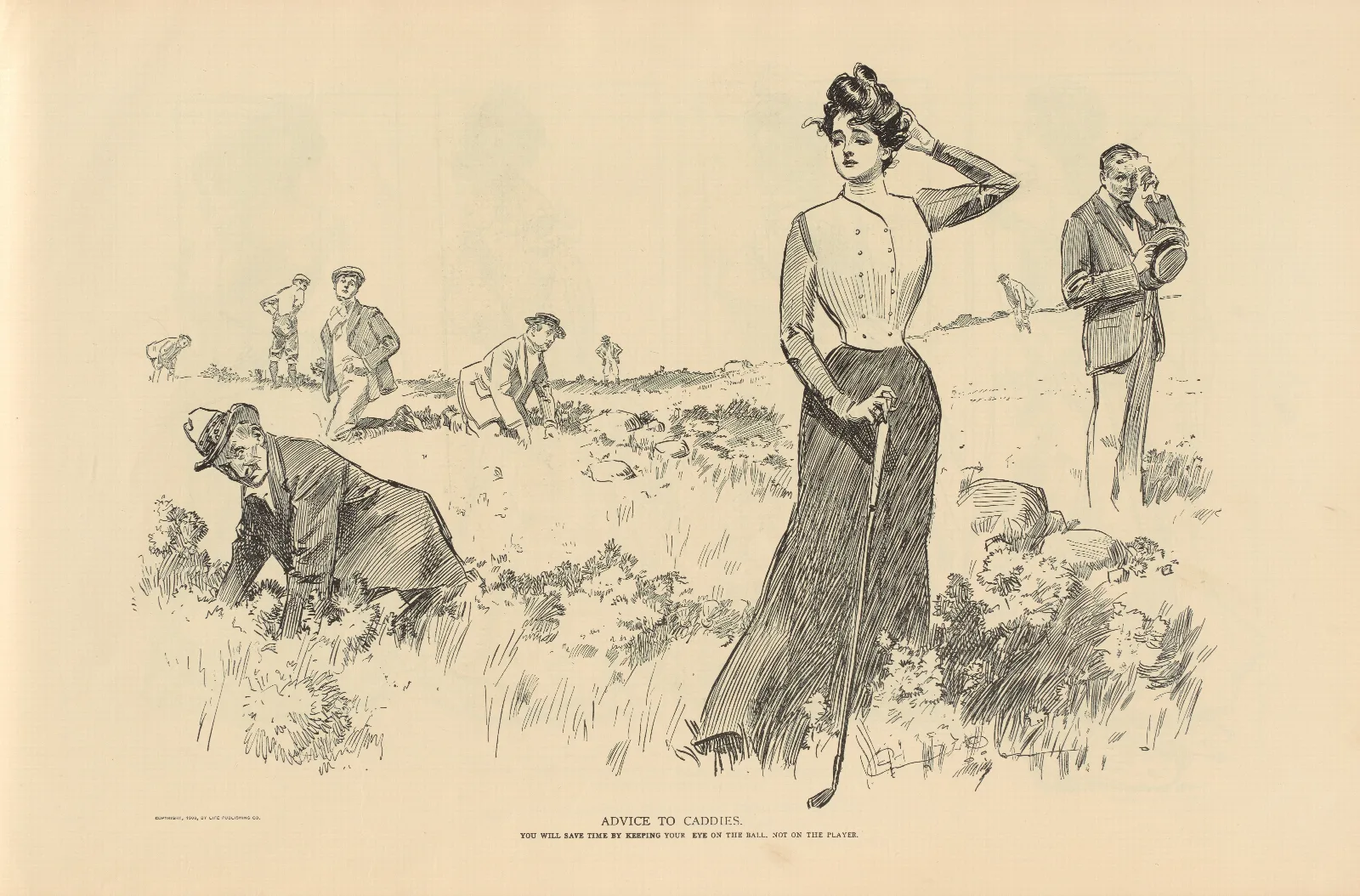 Advice To Caddies 2 Wall Art by Charles Dana Gibson - Canvas Print