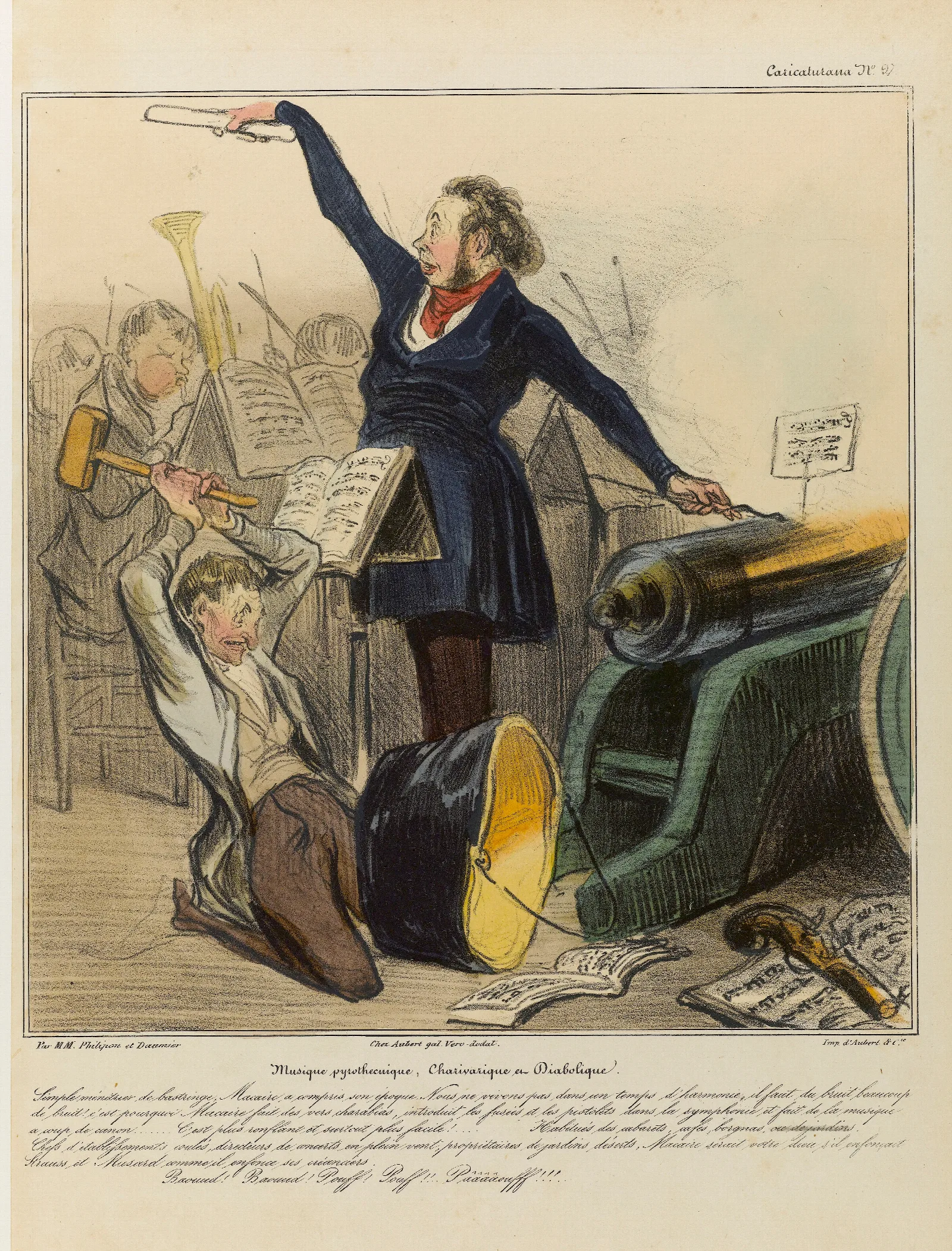 Musique Pyrothecnique Charivarique Et Diabolique Wall Art by Honoré Daumier - Canvas Print