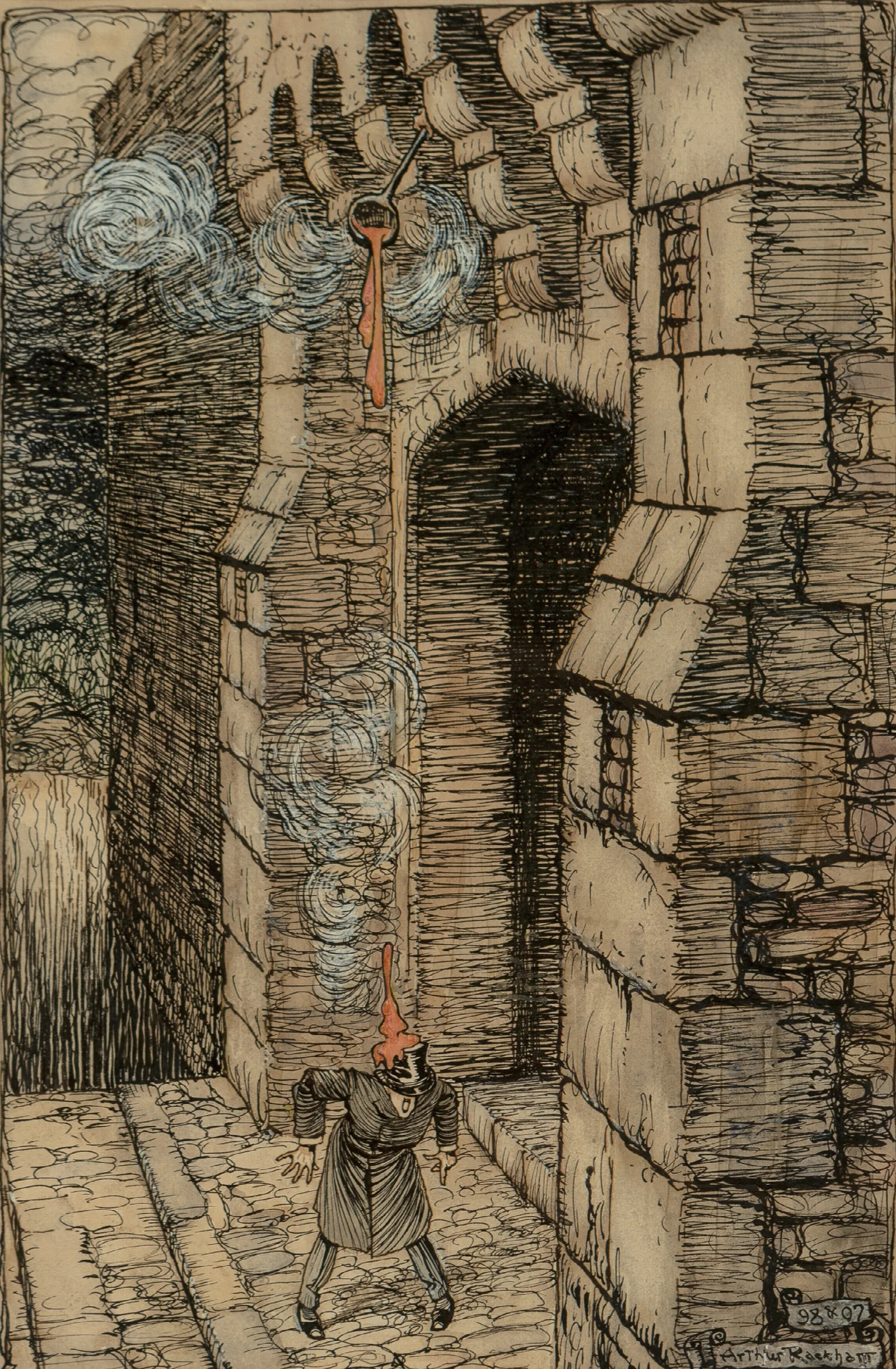 How Youd Frown Should A Ladleful Fall On Your Crown Wall Art by Arthur Rackham - Canvas Print
