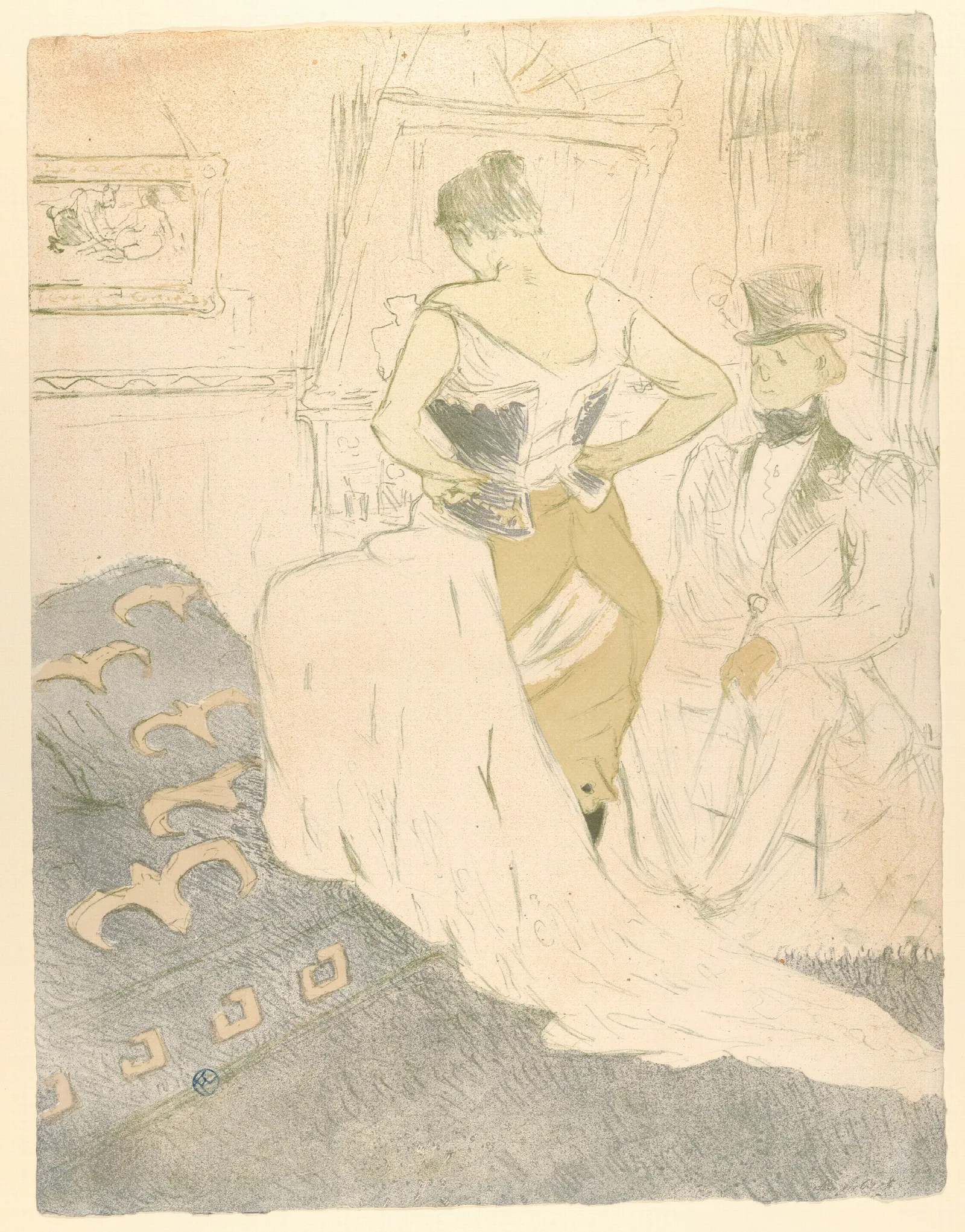 Fastening A Corset Wall Art by Henri de Toulouse-Lautrec - Canvas Print
