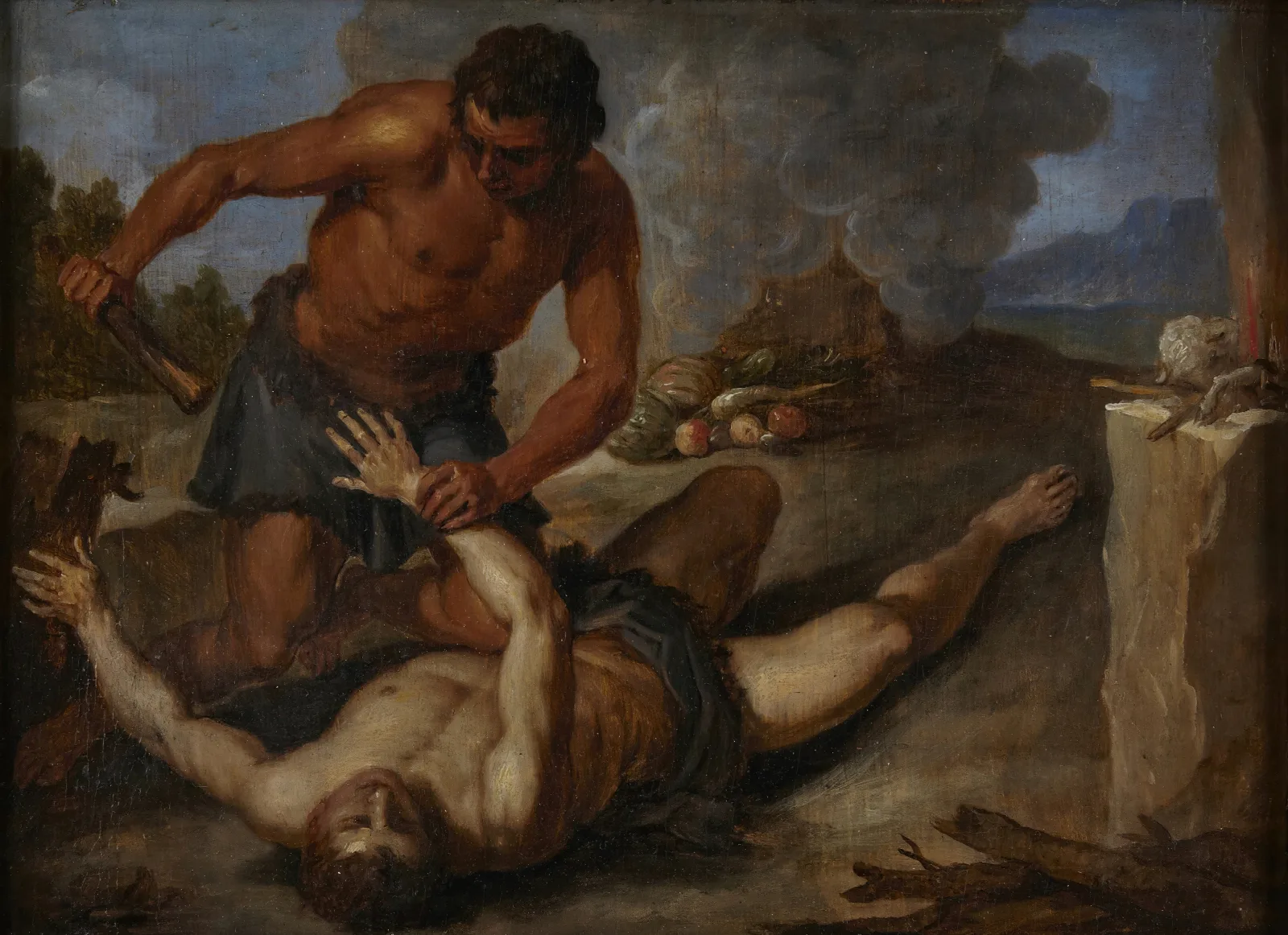 Cain Killing Abel 2 Wall Art by David Teniers The Younger - Canvas Print