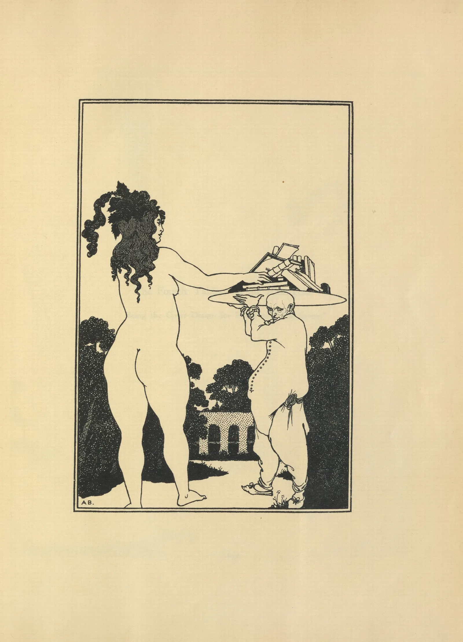 Bookplate Of Aubrey Beardsley Wall Art by Aubrey Vincent Beardsley - Canvas Print
