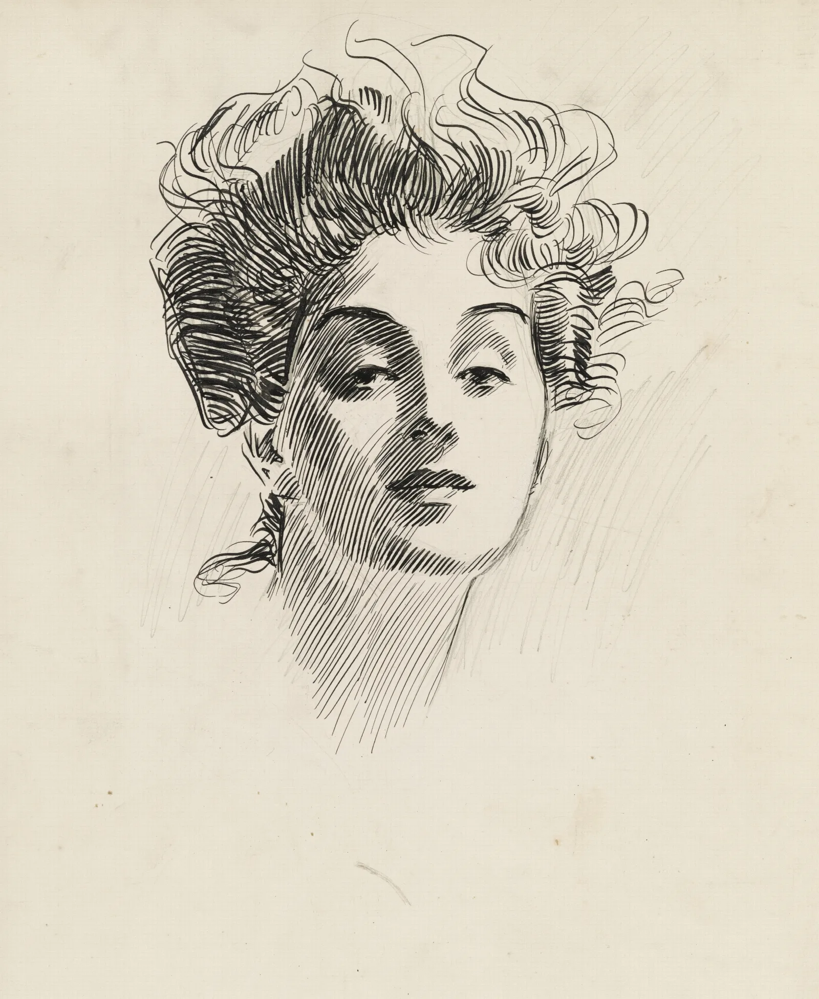 Head Of A Girl 14 Wall Art by Charles Dana Gibson - Canvas Print