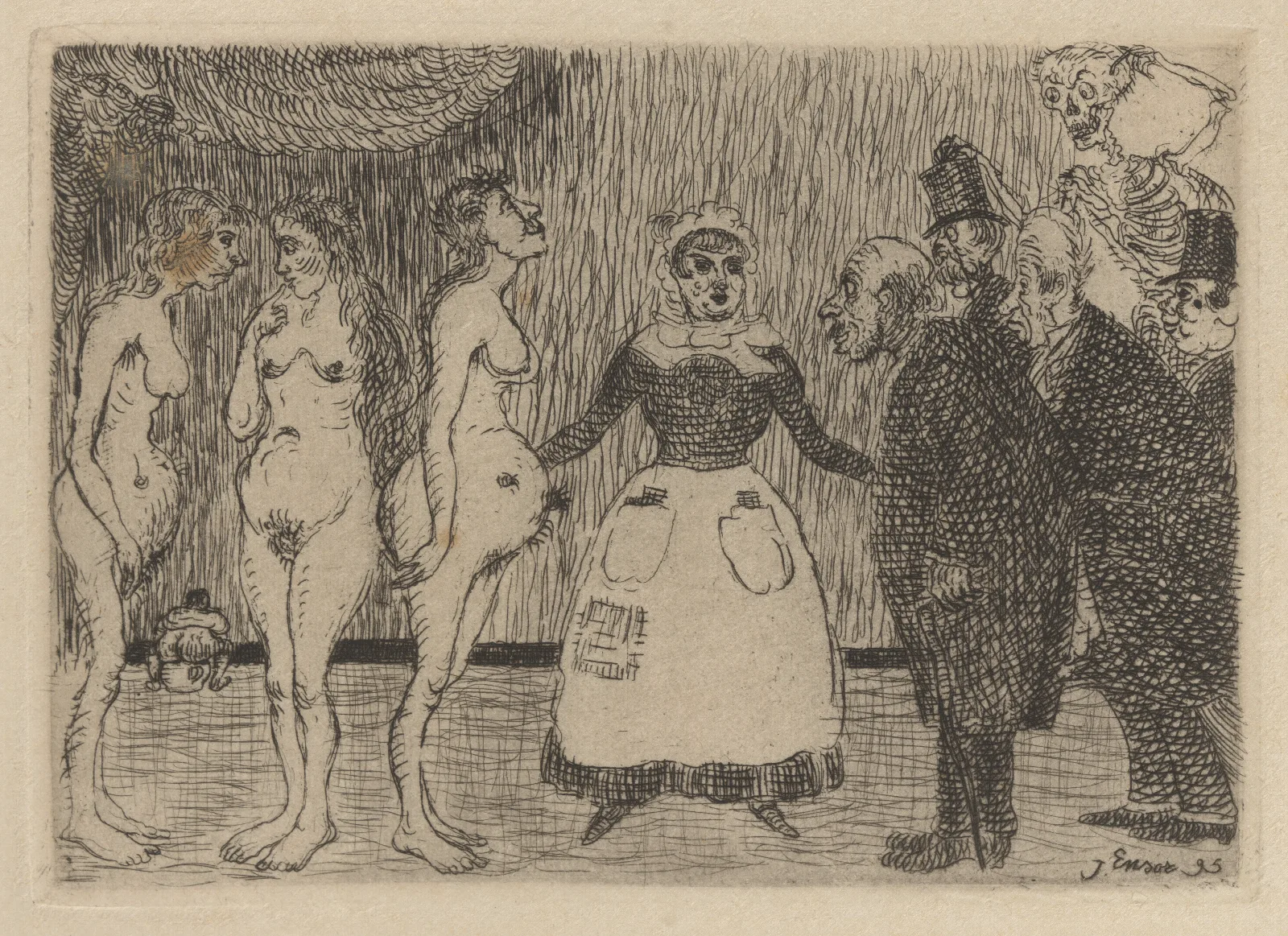De Oude Schelmen Wall Art by James Ensor - Canvas Print