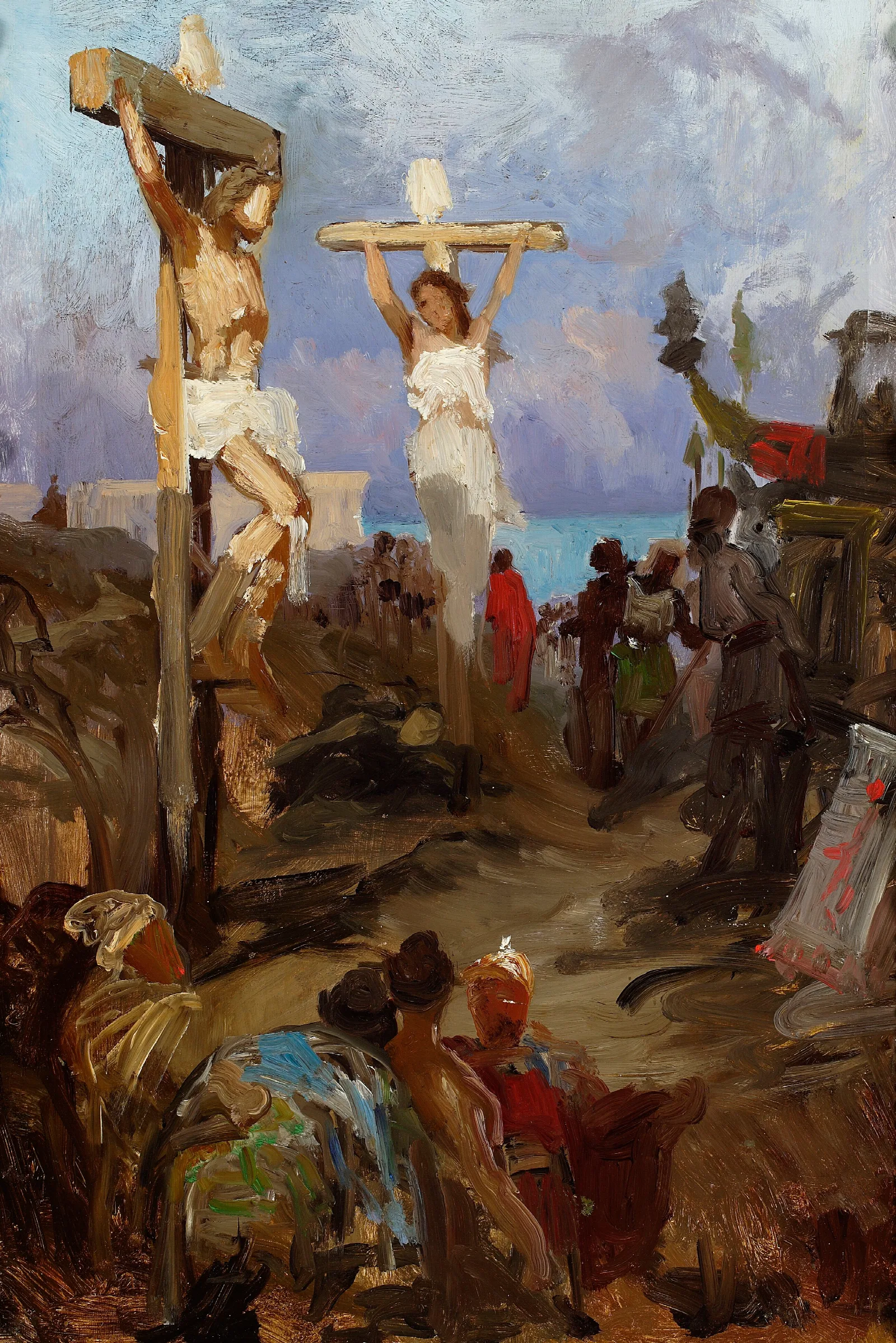 Christian Golgotha Sketch Wall Art by Henryk Siemiradzki - Canvas Print