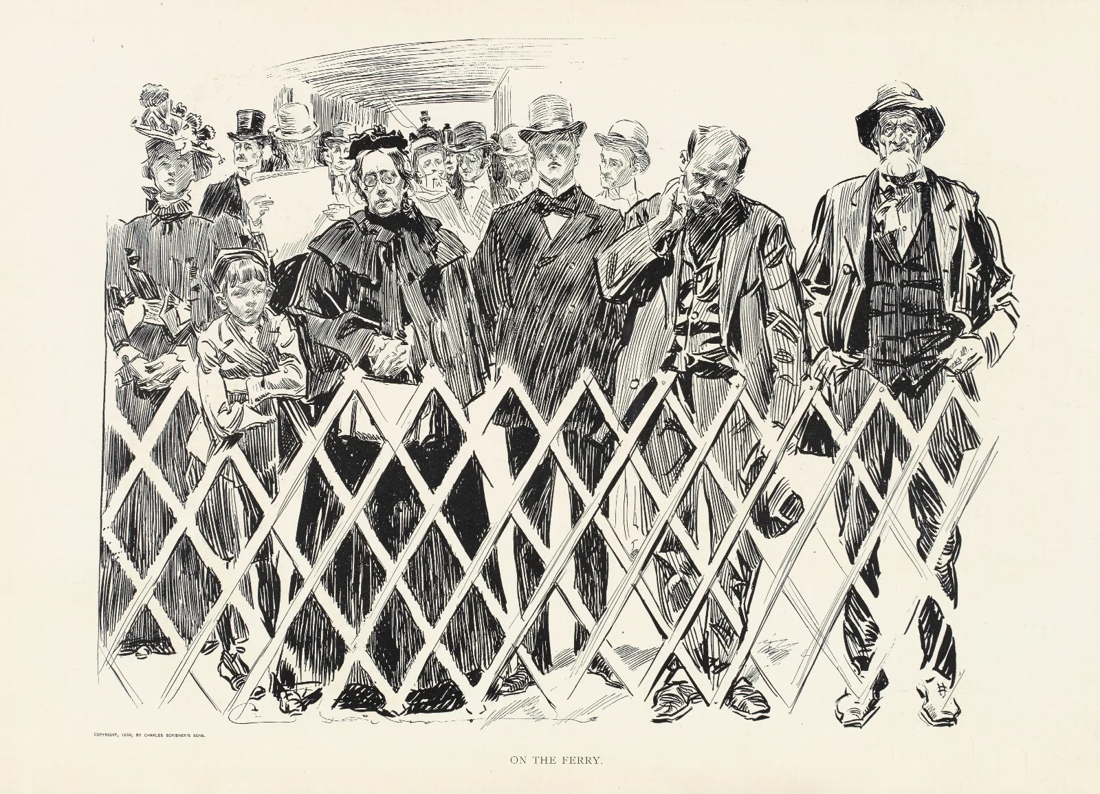 On The Ferry Wall Art by Charles Dana Gibson - Canvas Print