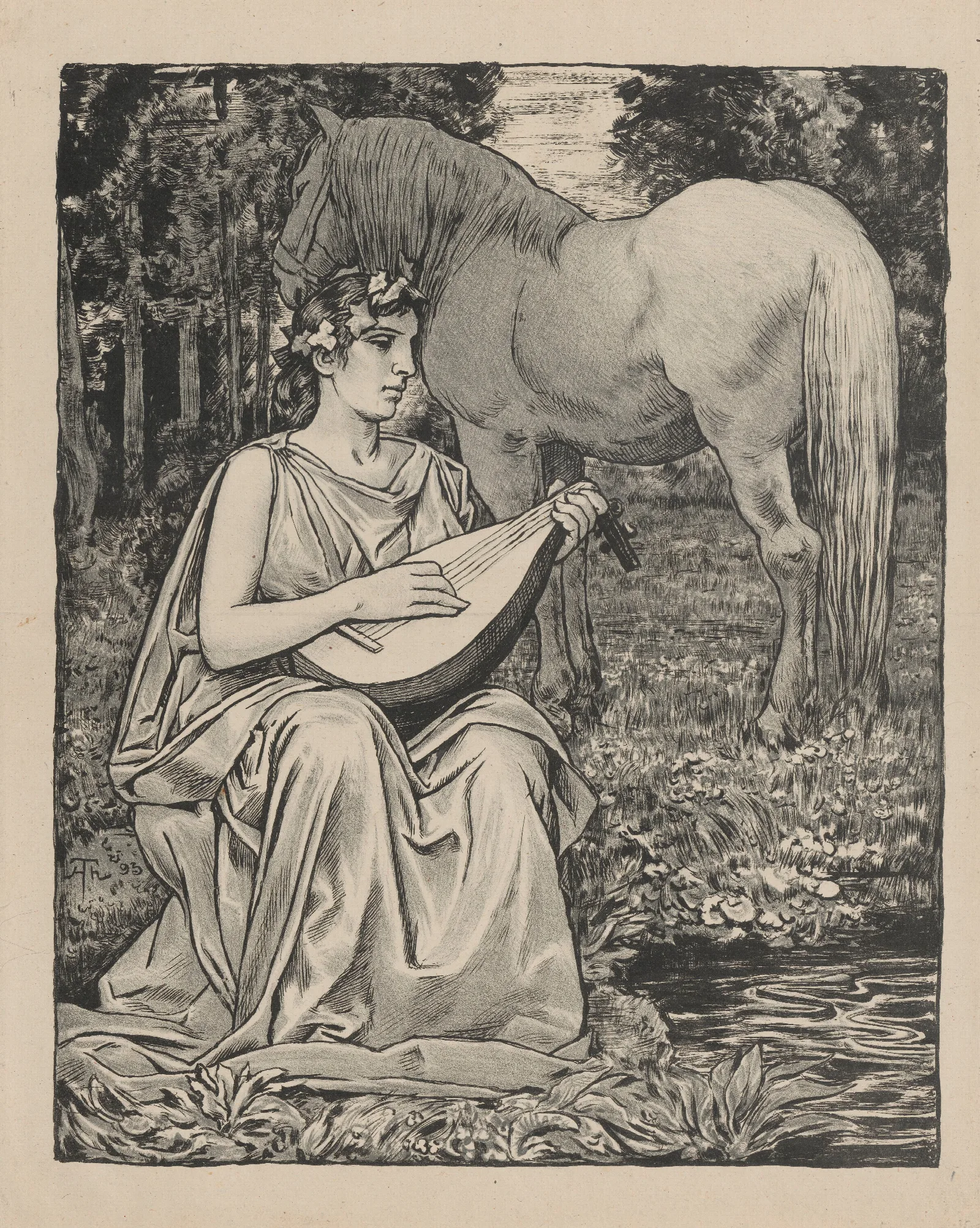 Allegory Of Music 12 Wall Art by Hans Thoma - Canvas Print