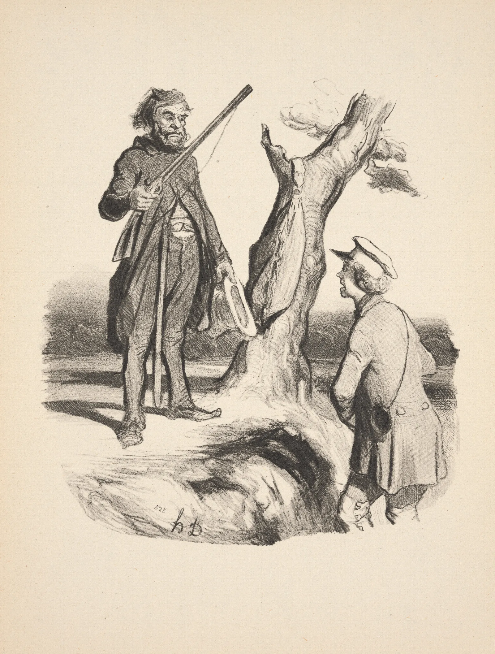 Hunting And Fishing Pl 05 Wall Art by Honoré Daumier - Canvas Print
